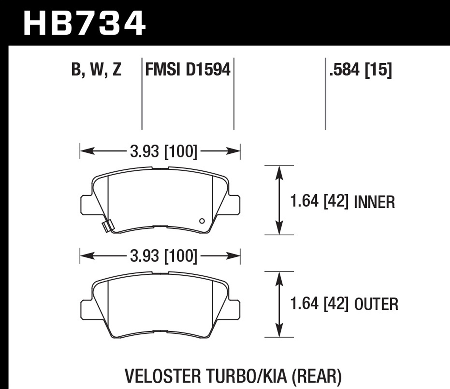 Hawk Performance HB734Z.584 Performance Ceramic Disc Brake Pad