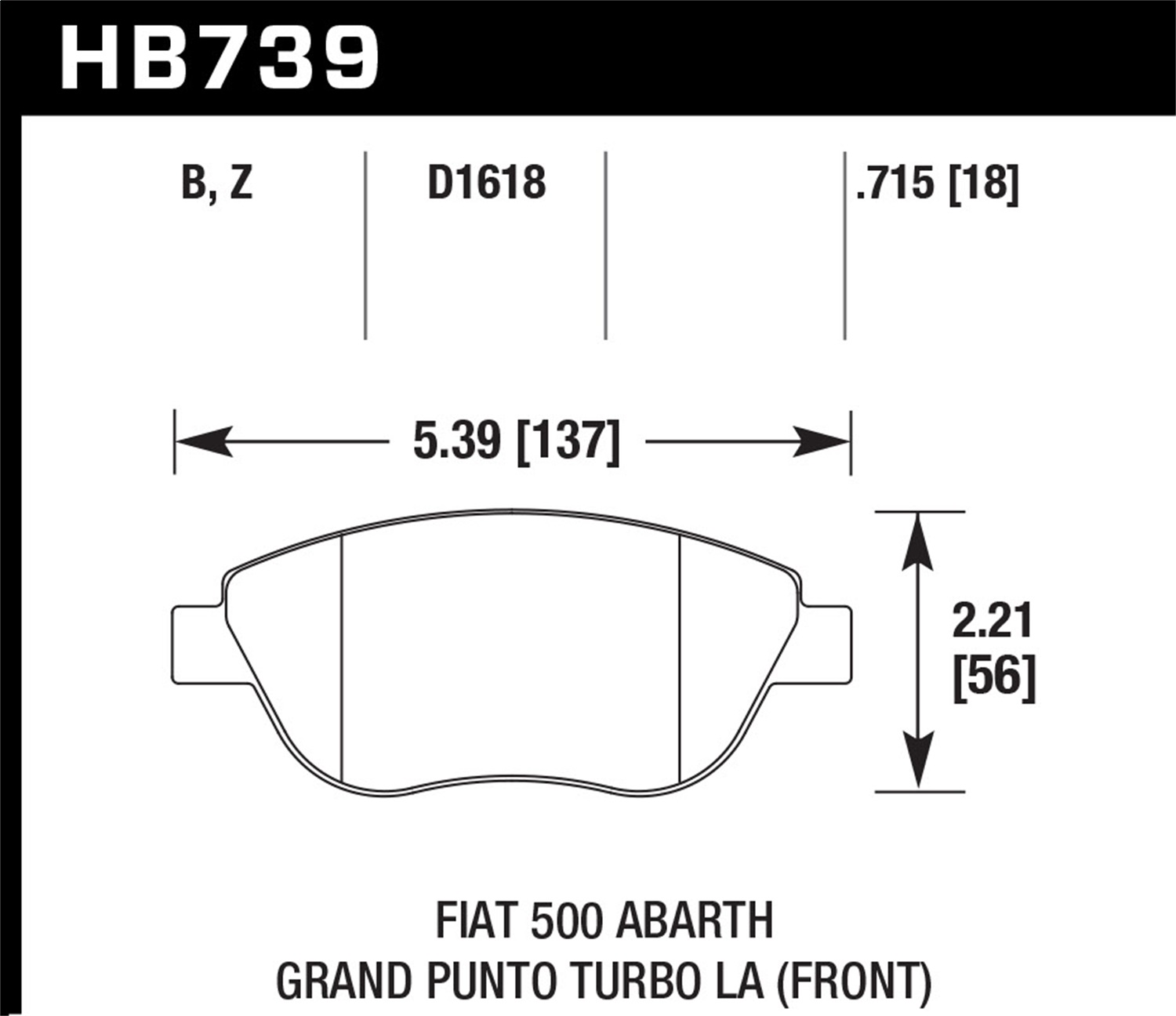 Hawk Performance HB739B.715 HPS 5.0 Disc Brake Pad Fits 12-13 500