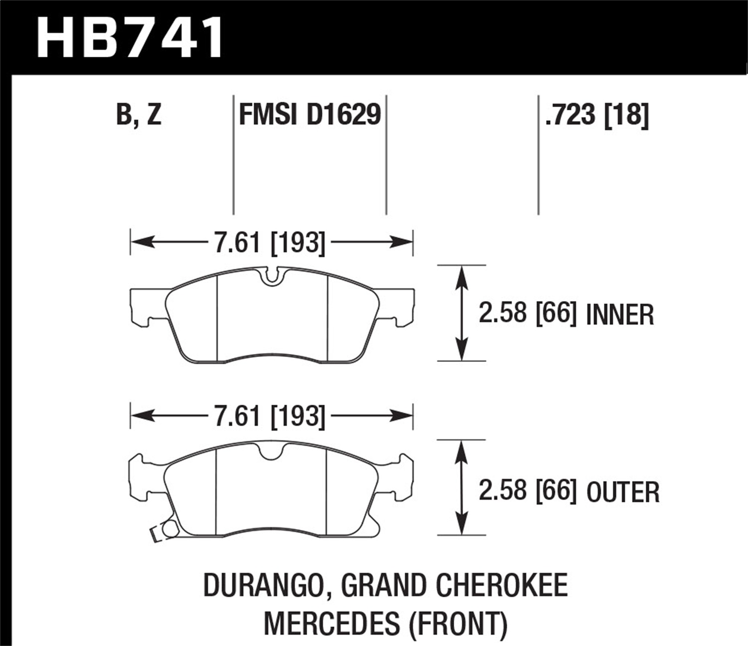 Hawk Performance HB741B.723 HPS 5.0 Disc Brake Pad