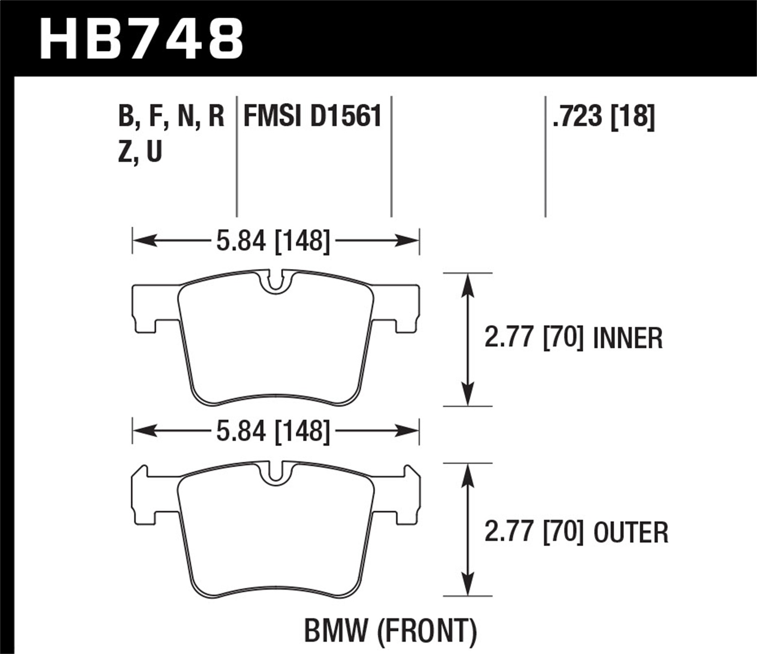 Hawk Performance HB748N.723 HP Plus Disc Brake Pad
