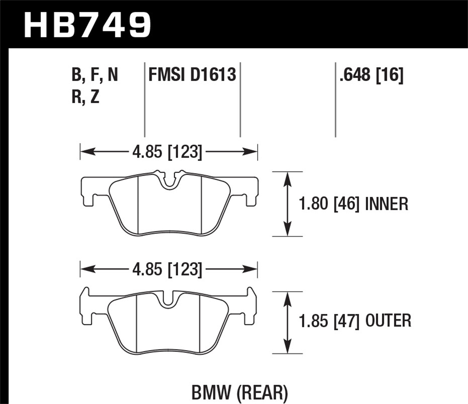 Hawk Performance HB749N.648 HP Plus Disc Brake Pad