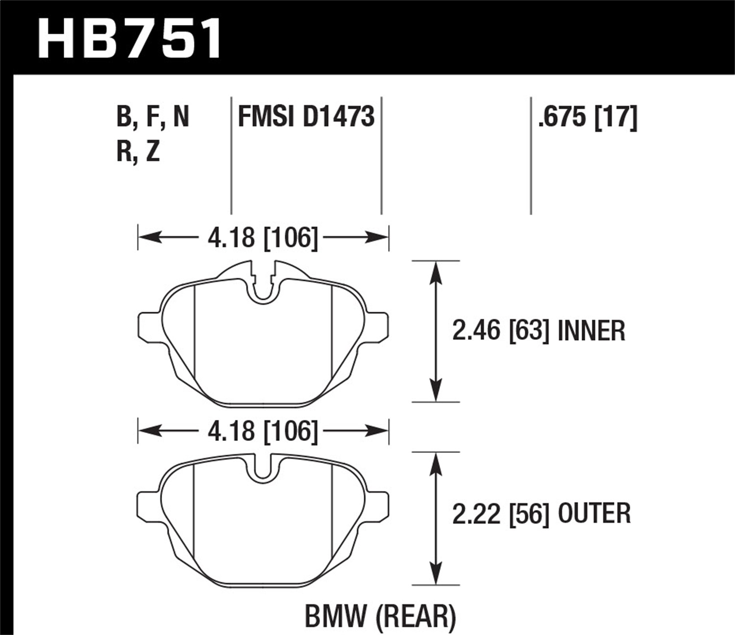 Hawk Performance HB751Z.675 Performance Ceramic Disc Brake Pad
