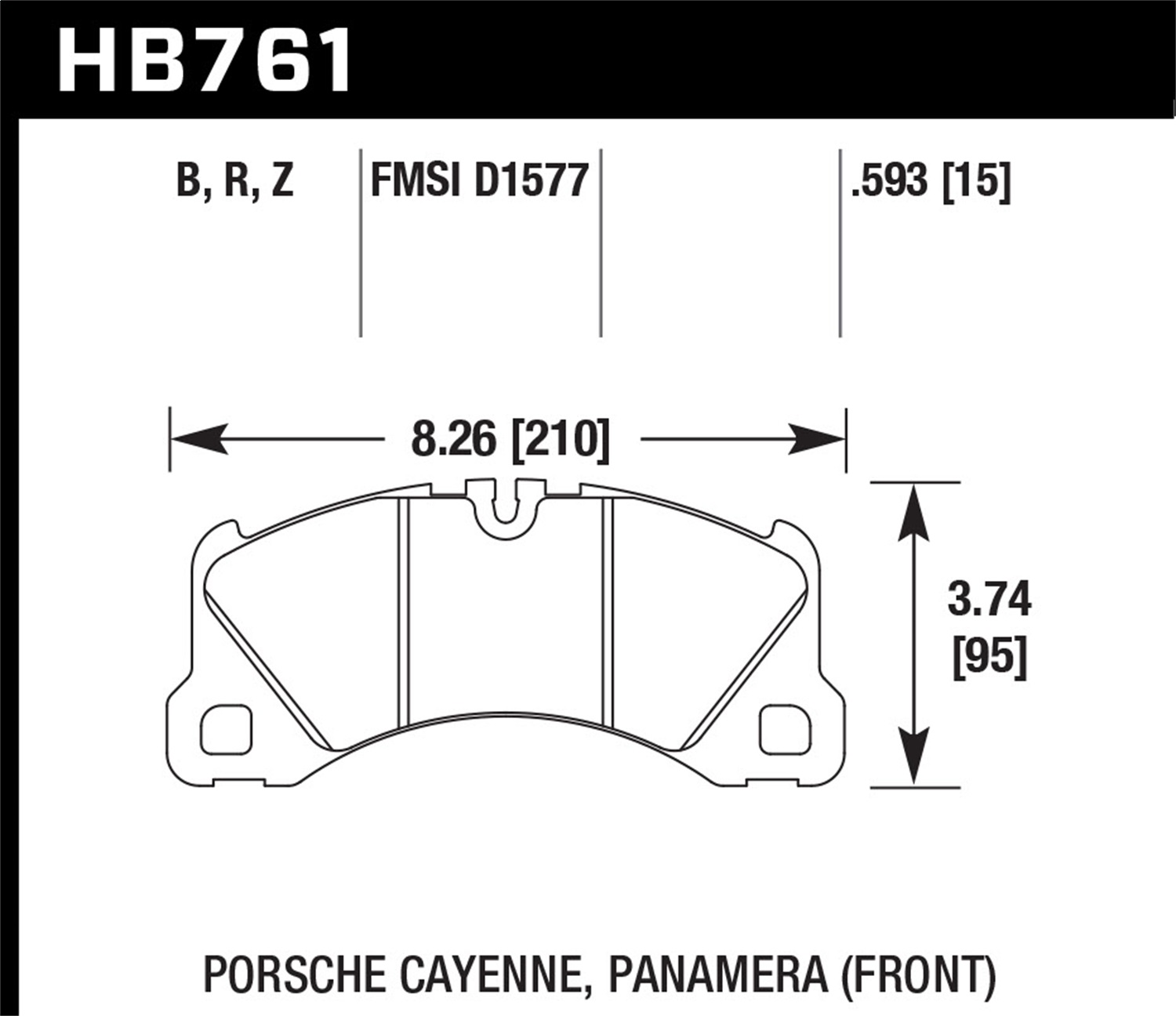 Hawk Performance HB761B.593 HPS 5.0 Disc Brake Pad Fits Cayenne Macan Panamera