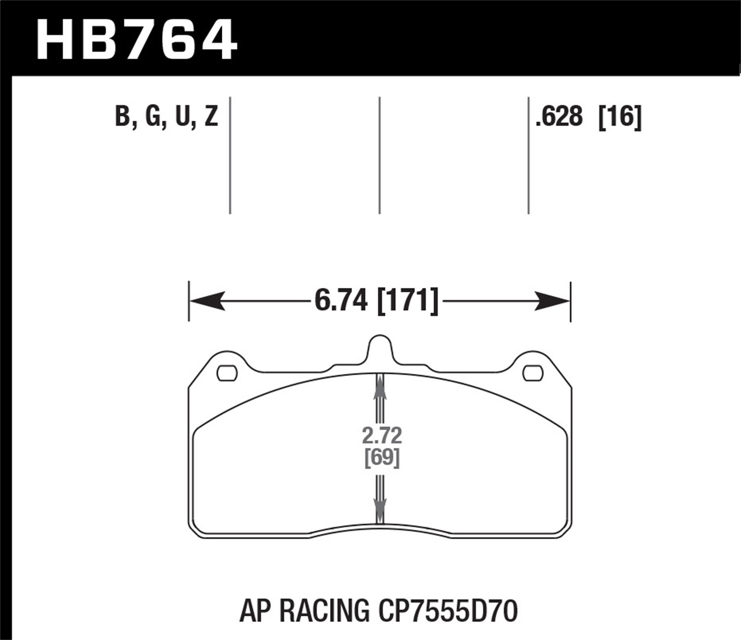 Hawk Performance HB764B.628 HPS 5.0 Disc Brake Pad