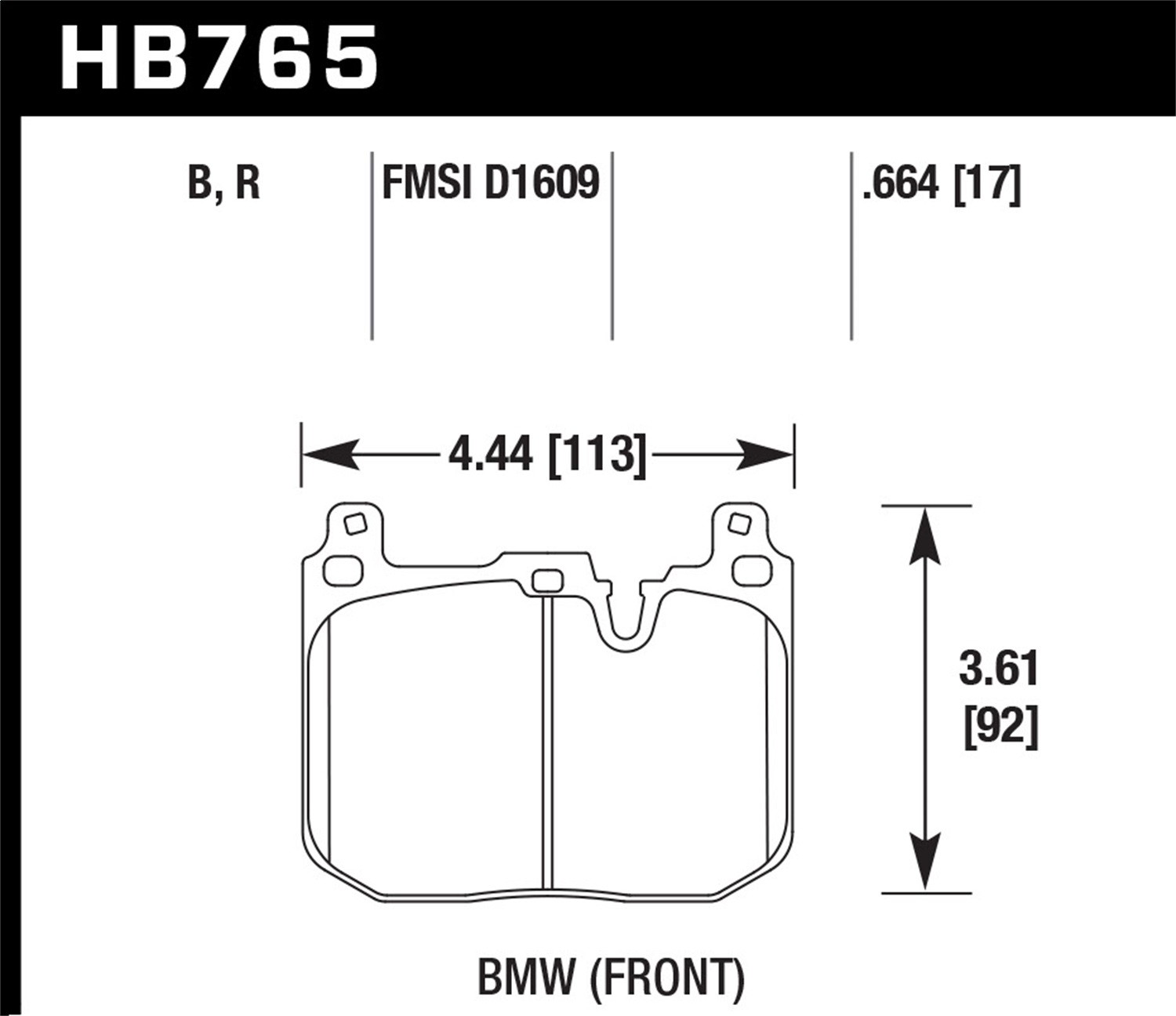 Hawk Performance HB765U.664 DTC-70 Disc Brake Pad