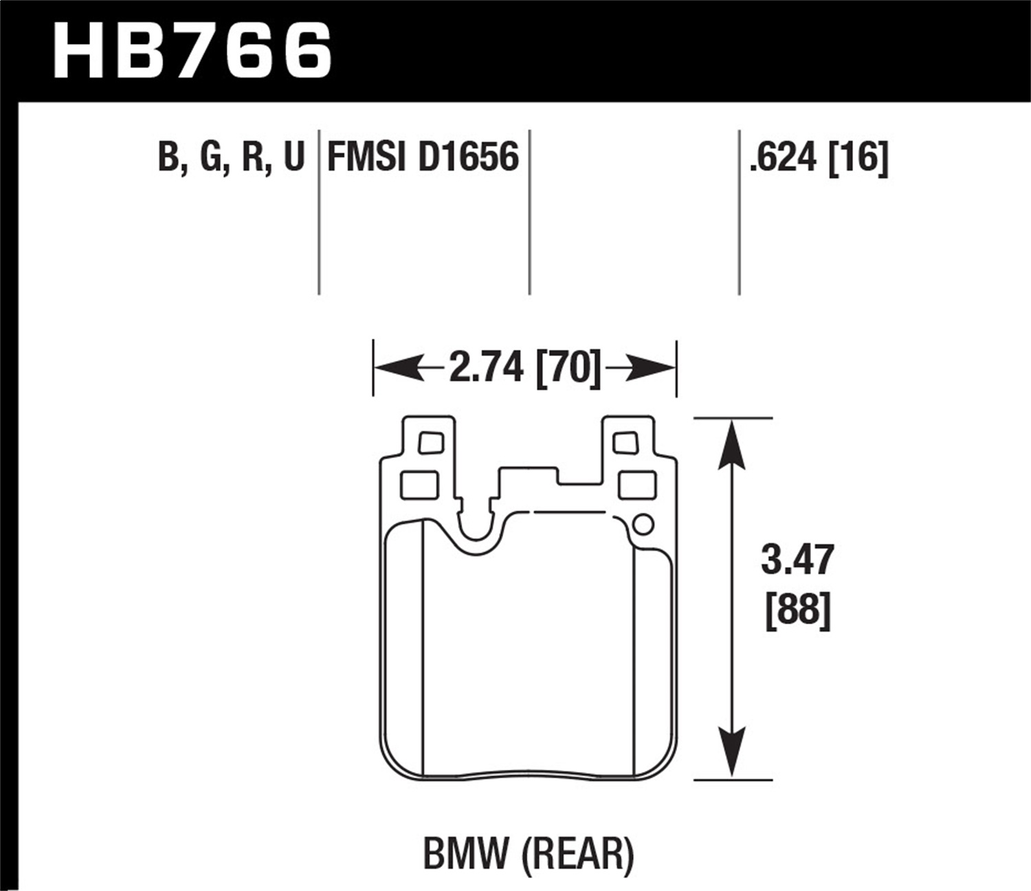 Hawk Performance HB766U.624 DTC-70 Disc Brake Pad