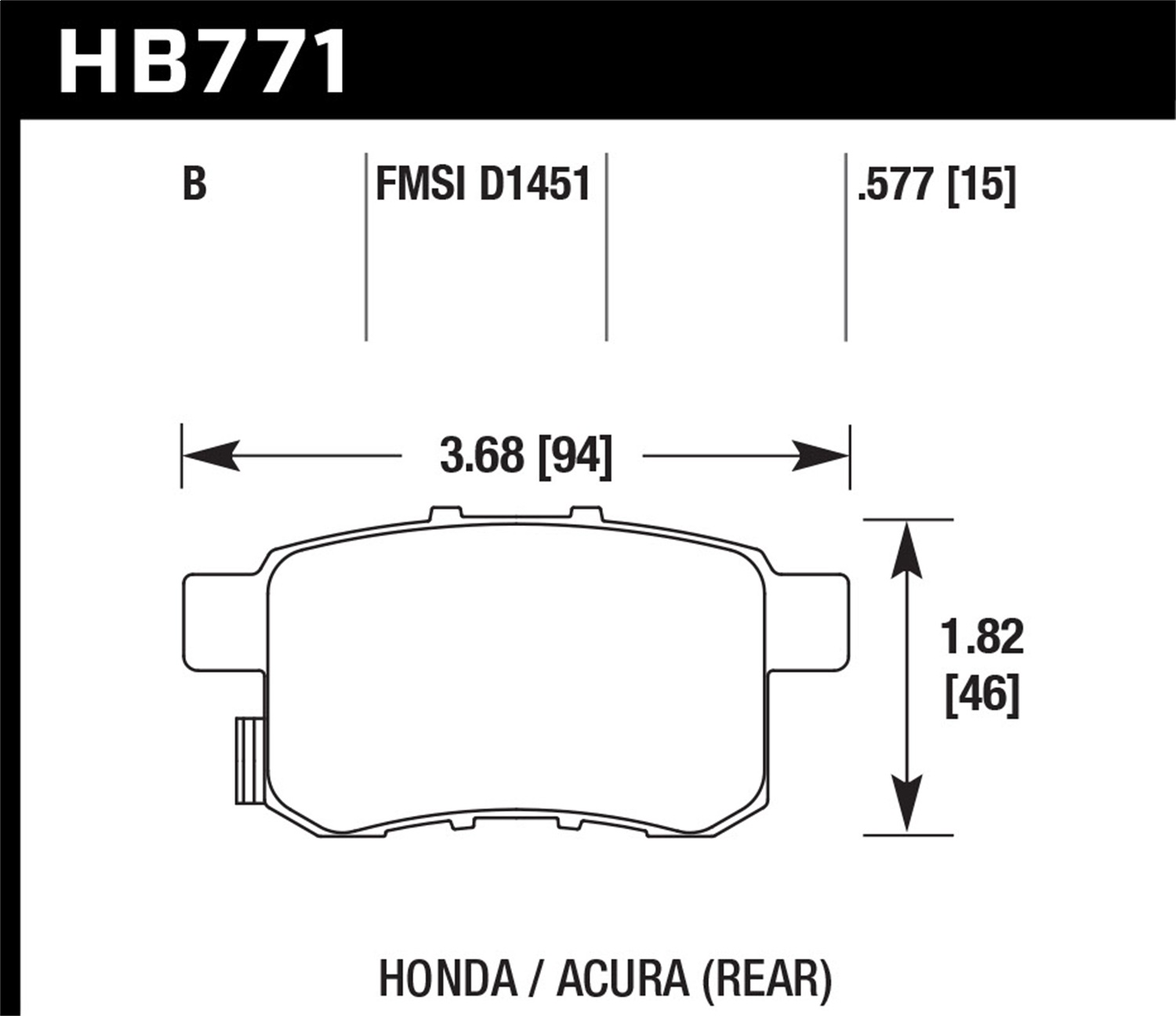 Hawk Performance HB771B.597 HPS 5.0 Disc Brake Pad Fits 08-16 Accord TSX