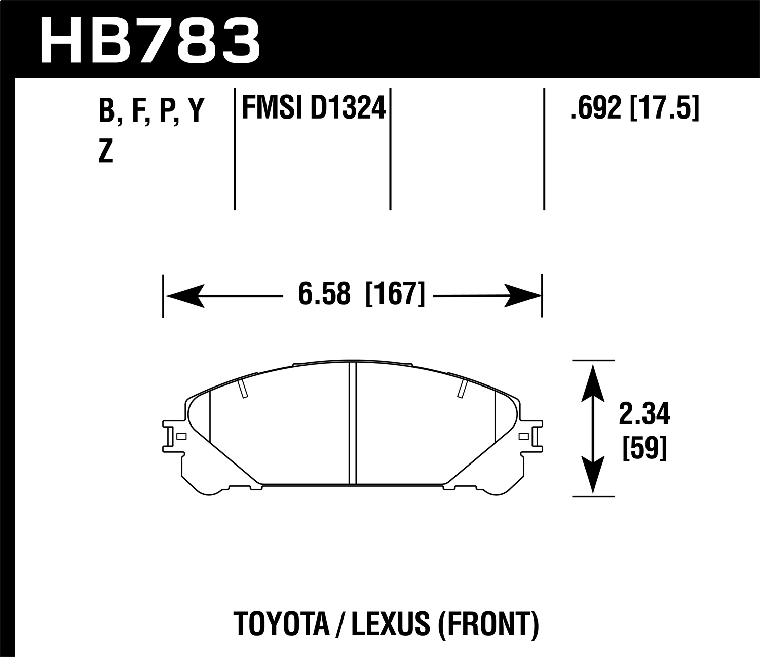 Hawk Performance HB783Z.692 Performance Ceramic Disc Brake Pad