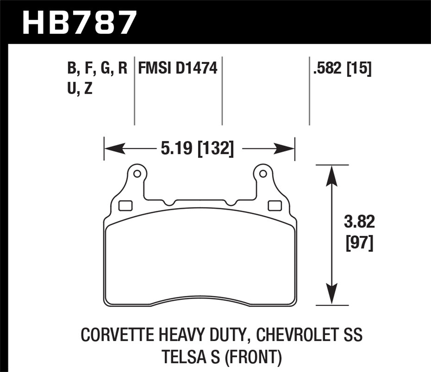 Hawk Performance HB787N.582 HP Plus Disc Brake Pad