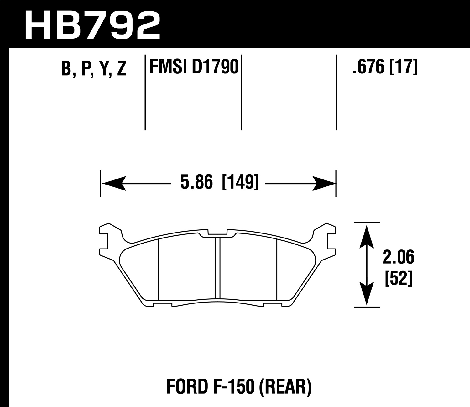 Hawk Performance HB792P.676 SuperDuty Disc Brake Pad Fits 15-17 F-150