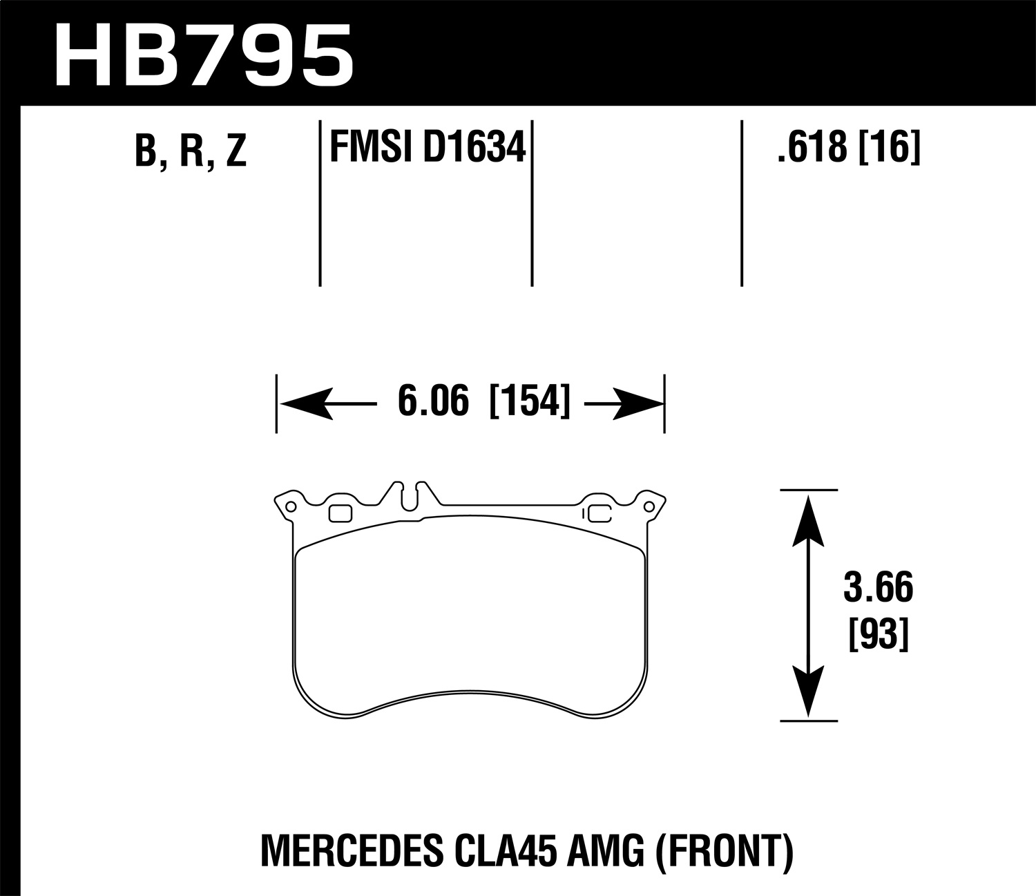 Hawk Performance HB795Z.618 Performance Ceramic Disc Brake Pad