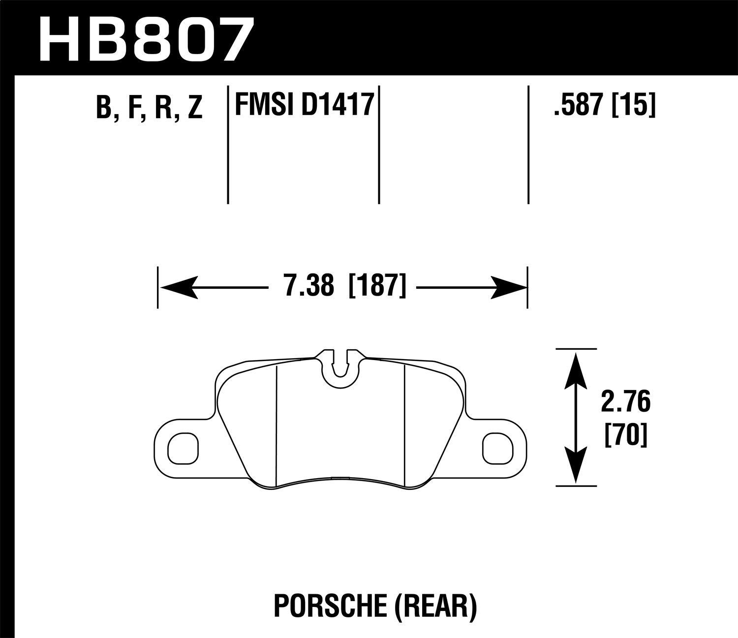 Hawk Performance HB807B.587 HPS 5.0 Disc Brake Pad Fits 10-19 911 Panamera
