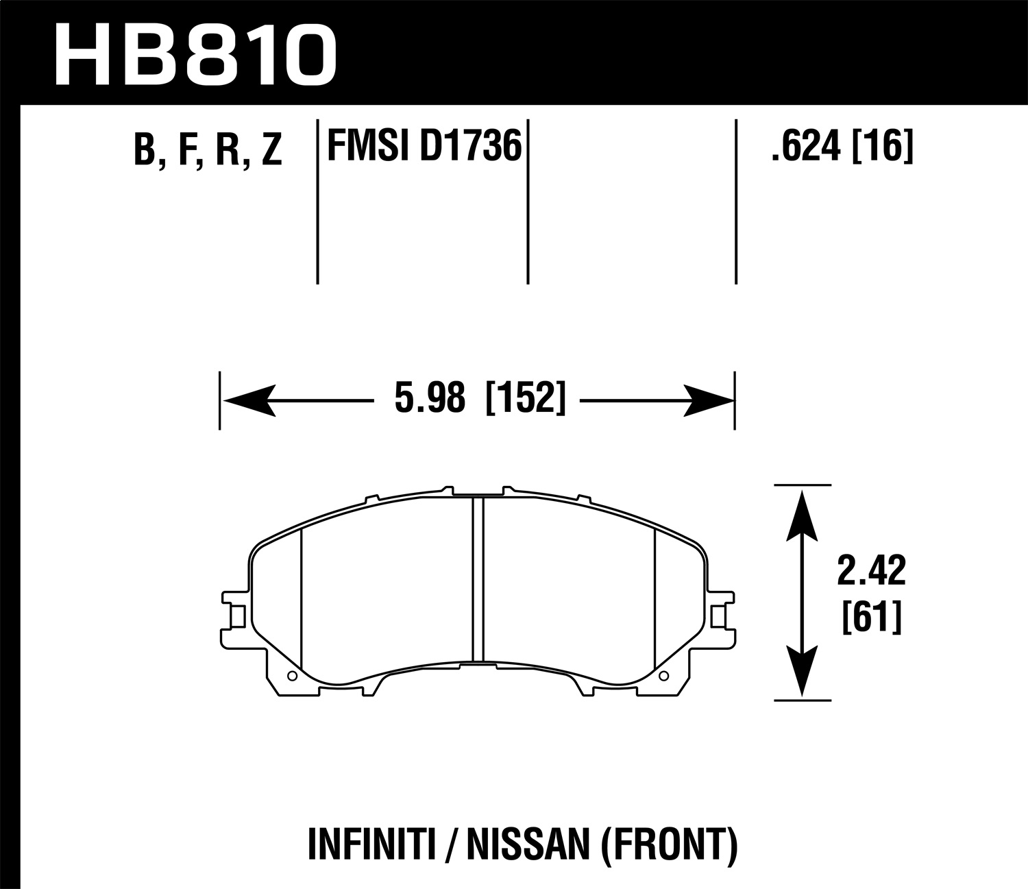 Hawk Performance HB810Z.624 Performance Ceramic Disc Brake Pad