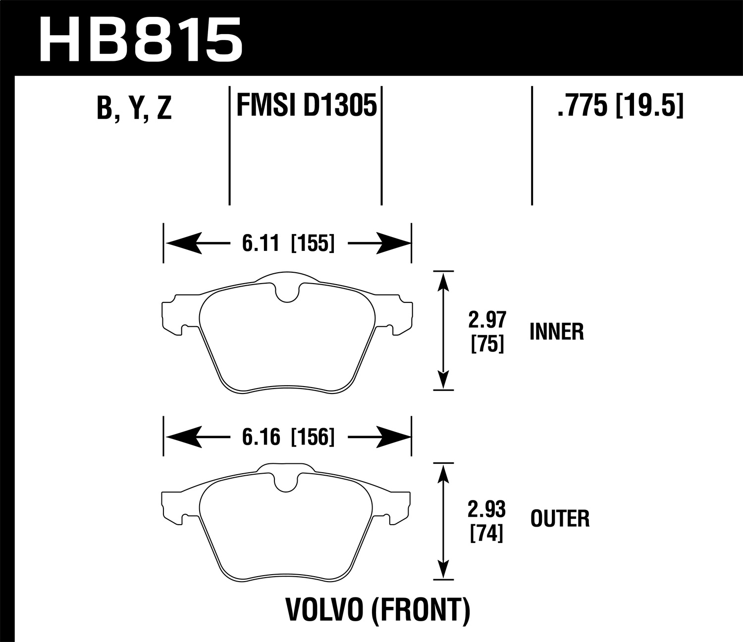 Hawk Performance HB815B.775 HPS 5.0 Disc Brake Pad