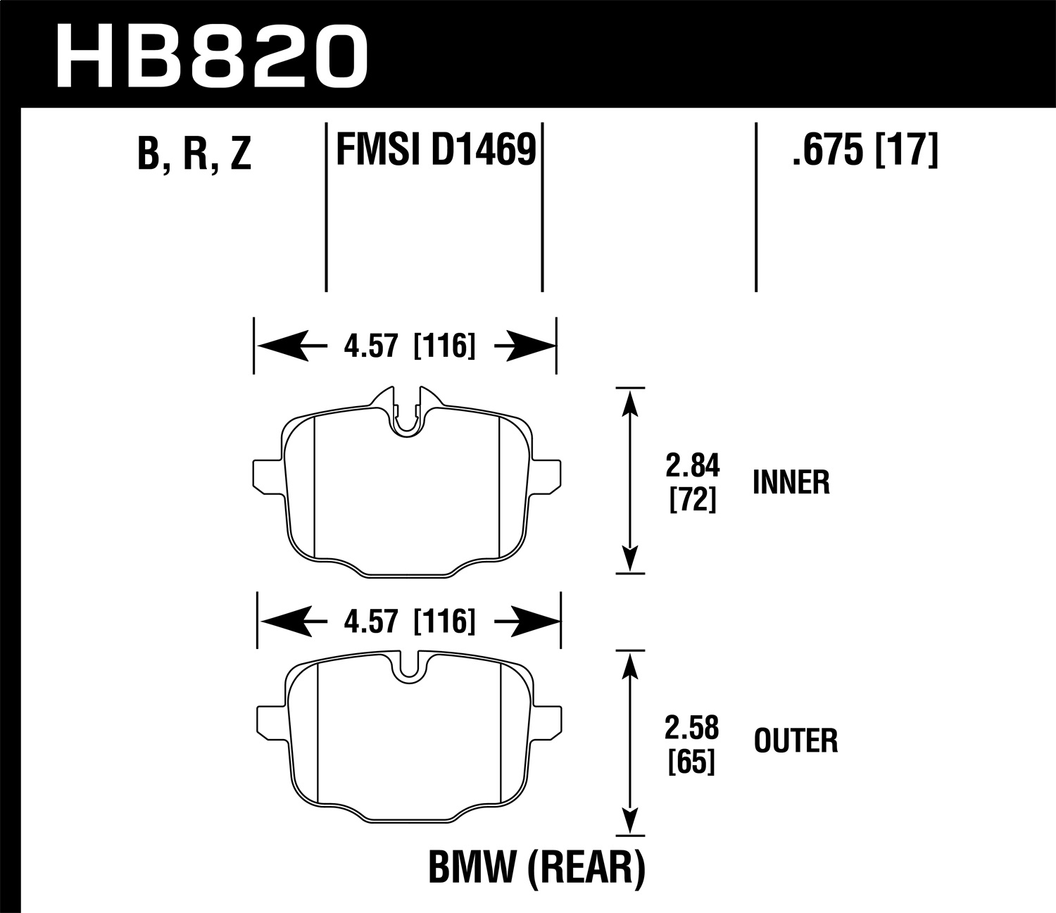 Hawk Performance HB820B.675 HPS 5.0 Disc Brake Pad