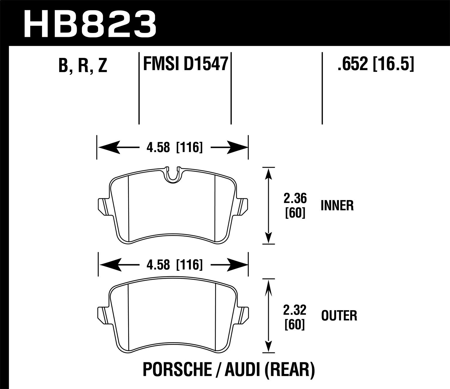 Hawk Performance HB823Z.652 Performance Ceramic Disc Brake Pad