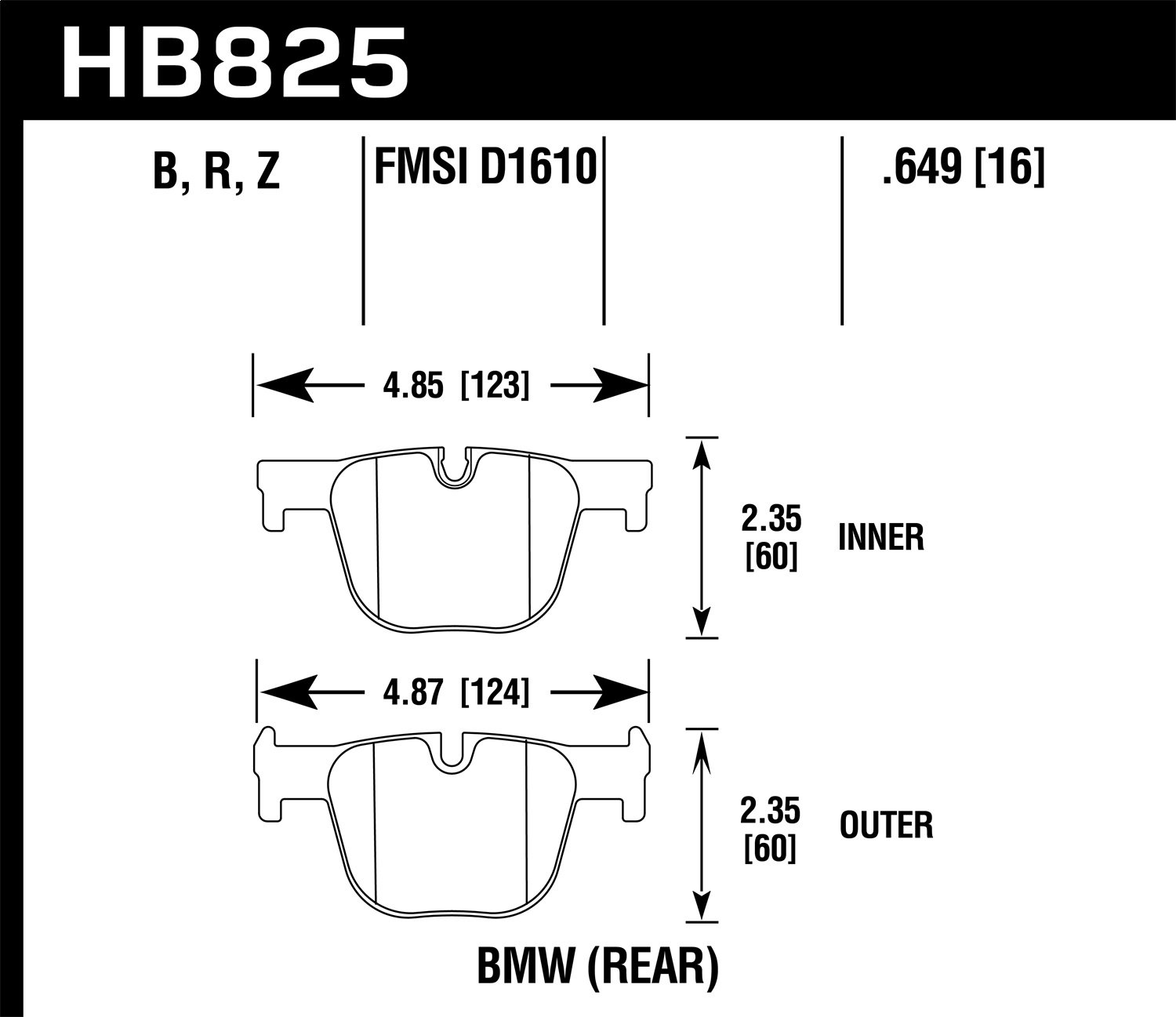 Hawk Performance HB825B.649 HPS 5.0 Disc Brake Pad