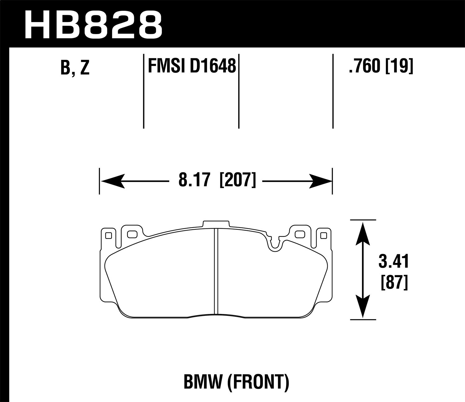 Hawk Performance HB828Z.760 Performance Ceramic Disc Brake Pad