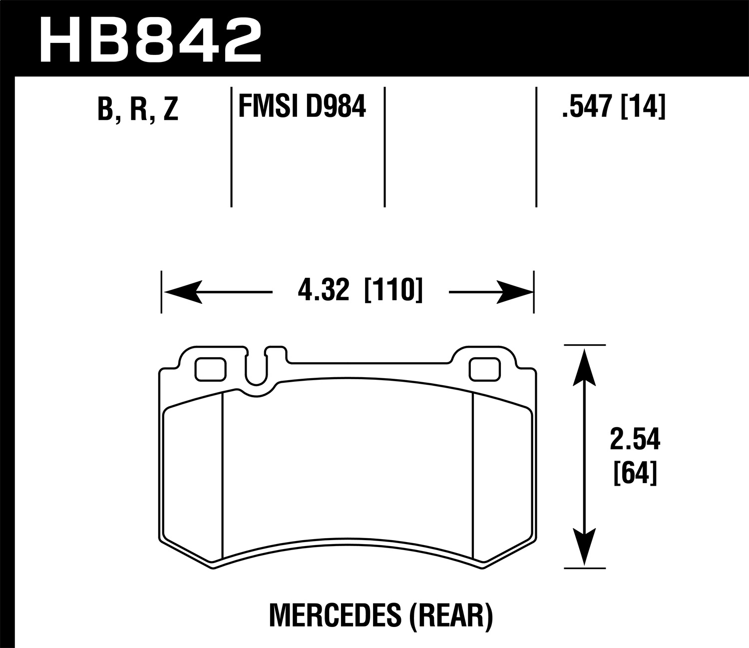 Hawk Performance HB842B.547 HPS 5.0 Disc Brake Pad