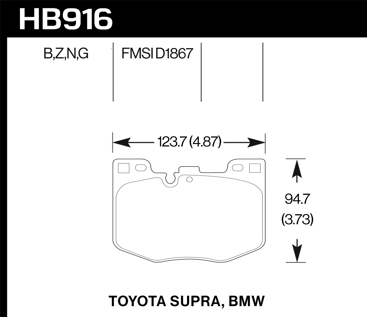 Hawk Performance HB916N.740 HP Plus Disc Brake Pad