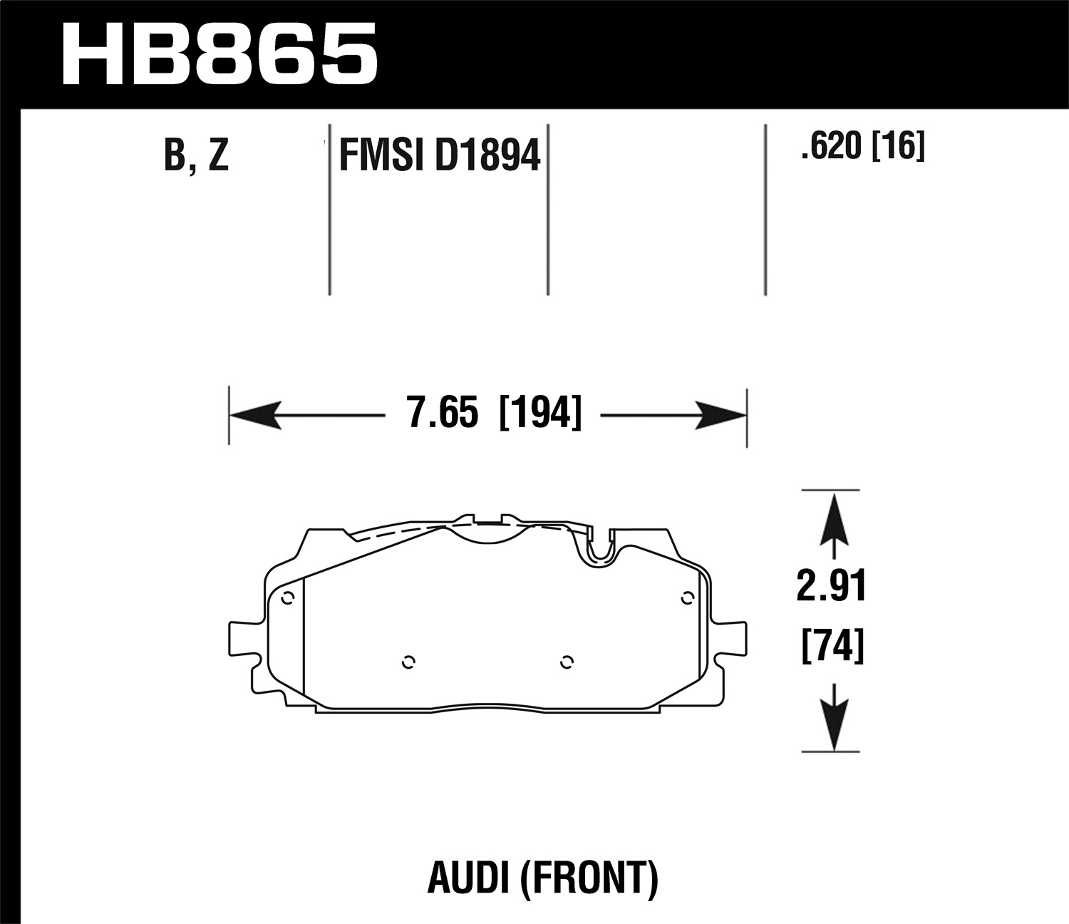 Hawk Performance HB865Z.620 Performance Ceramic Disc Brake Pad