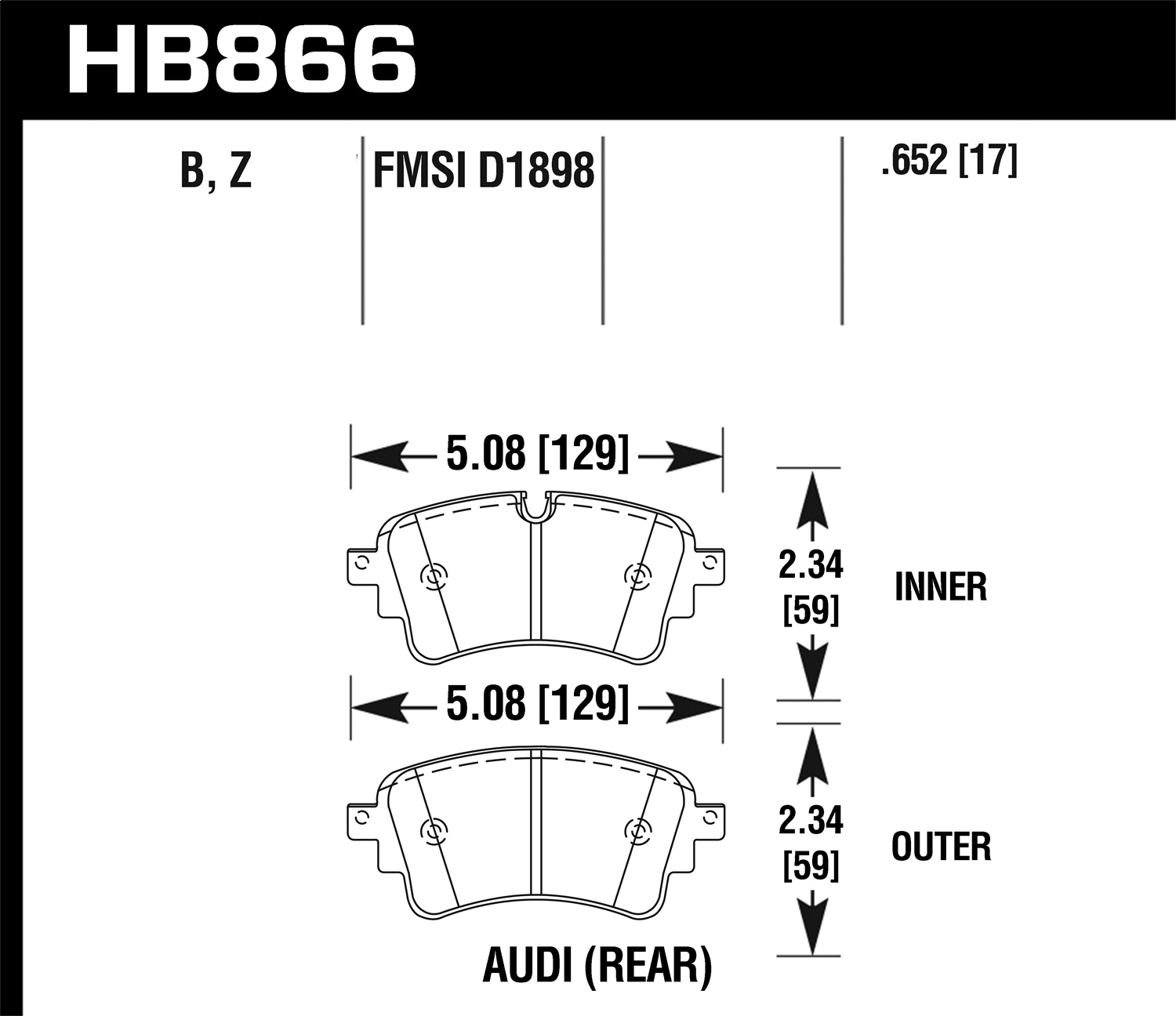 Hawk Performance HB866Z.652 Performance Ceramic Disc Brake Pad