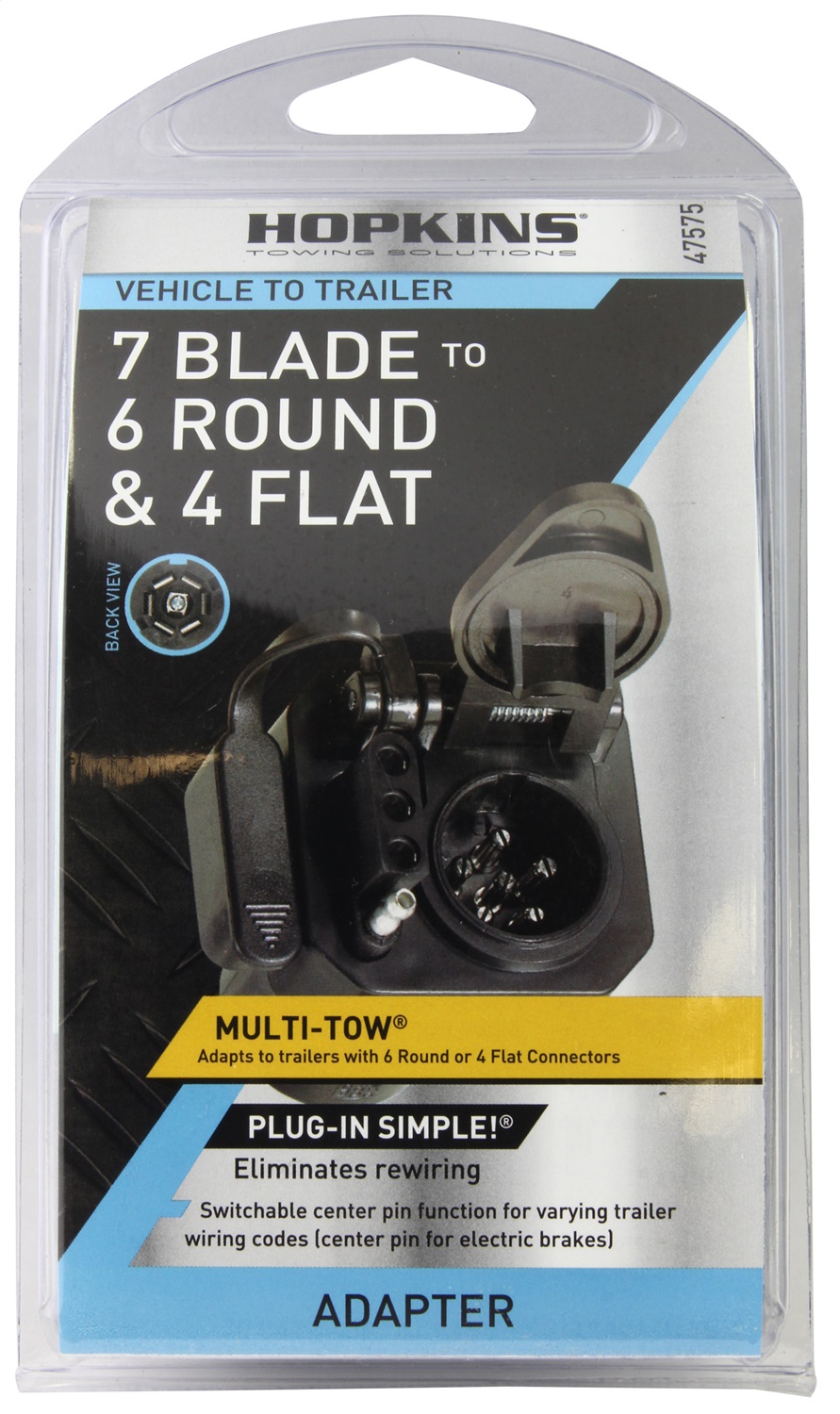 Hopkins Towing Solution 47575 MultiTow 7 Blade To 6 Round And 4 Flat
