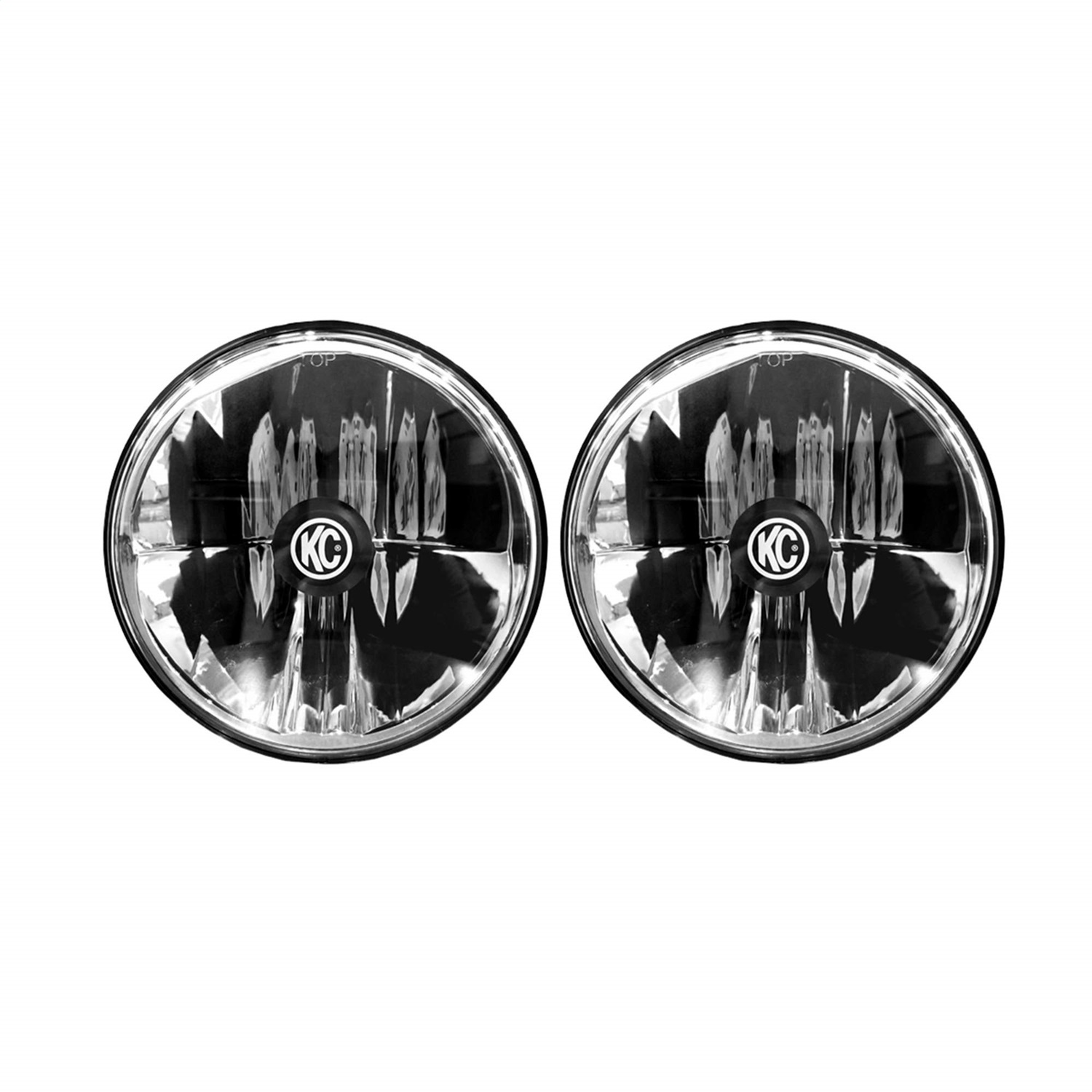 KC Hilites Gravity LED 7in Headlight DOT Fit TJ 97-06/Universal H4 Pair Pack