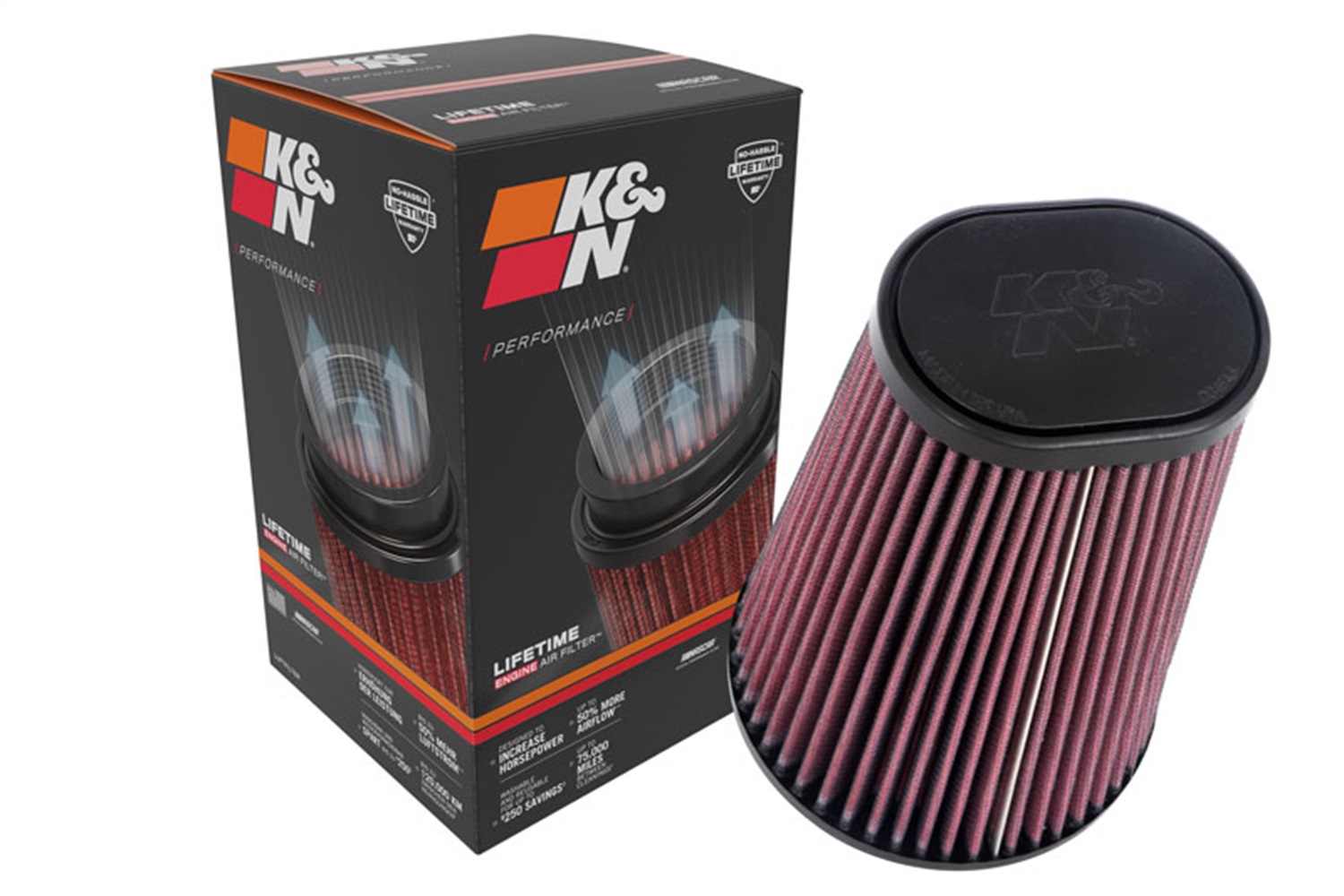 Air Filter K & N Ru-3480 Universale Gomma Filtro Auto E Moto K