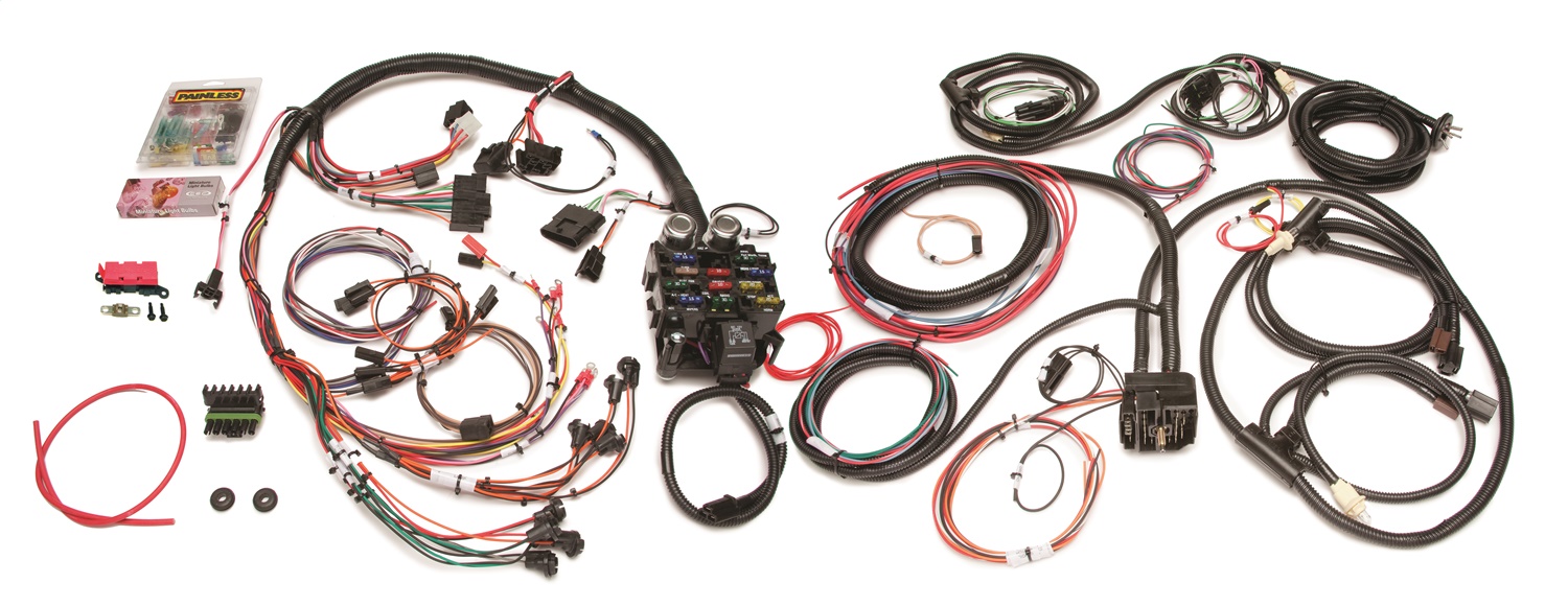 Painless Wiring 10150 21 Circuit Direct Fit Jeep CJ ... cj7 wire harness routing 