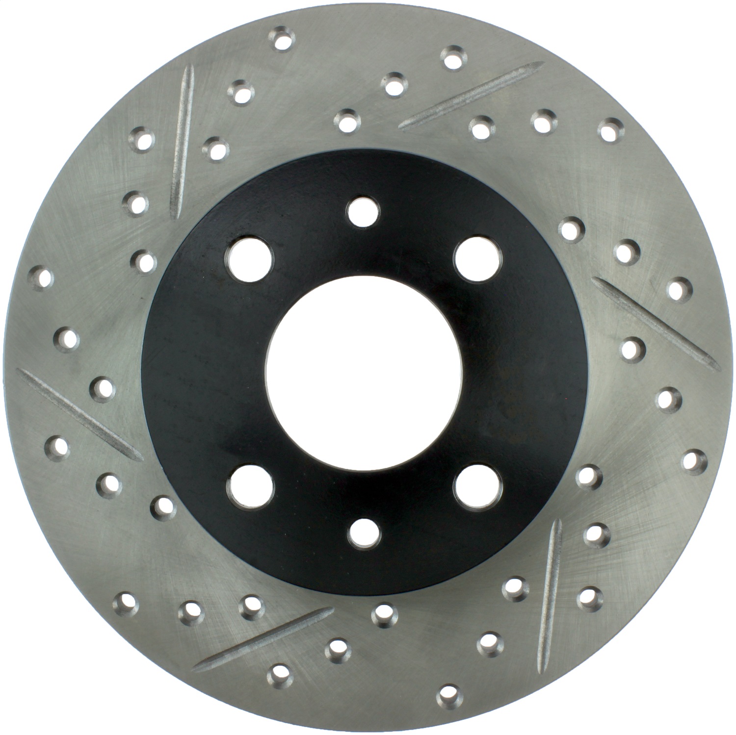 StopTech 127.04001R Sport Cross-Drilled And Slotted Disc Brake Rotor Fits 500