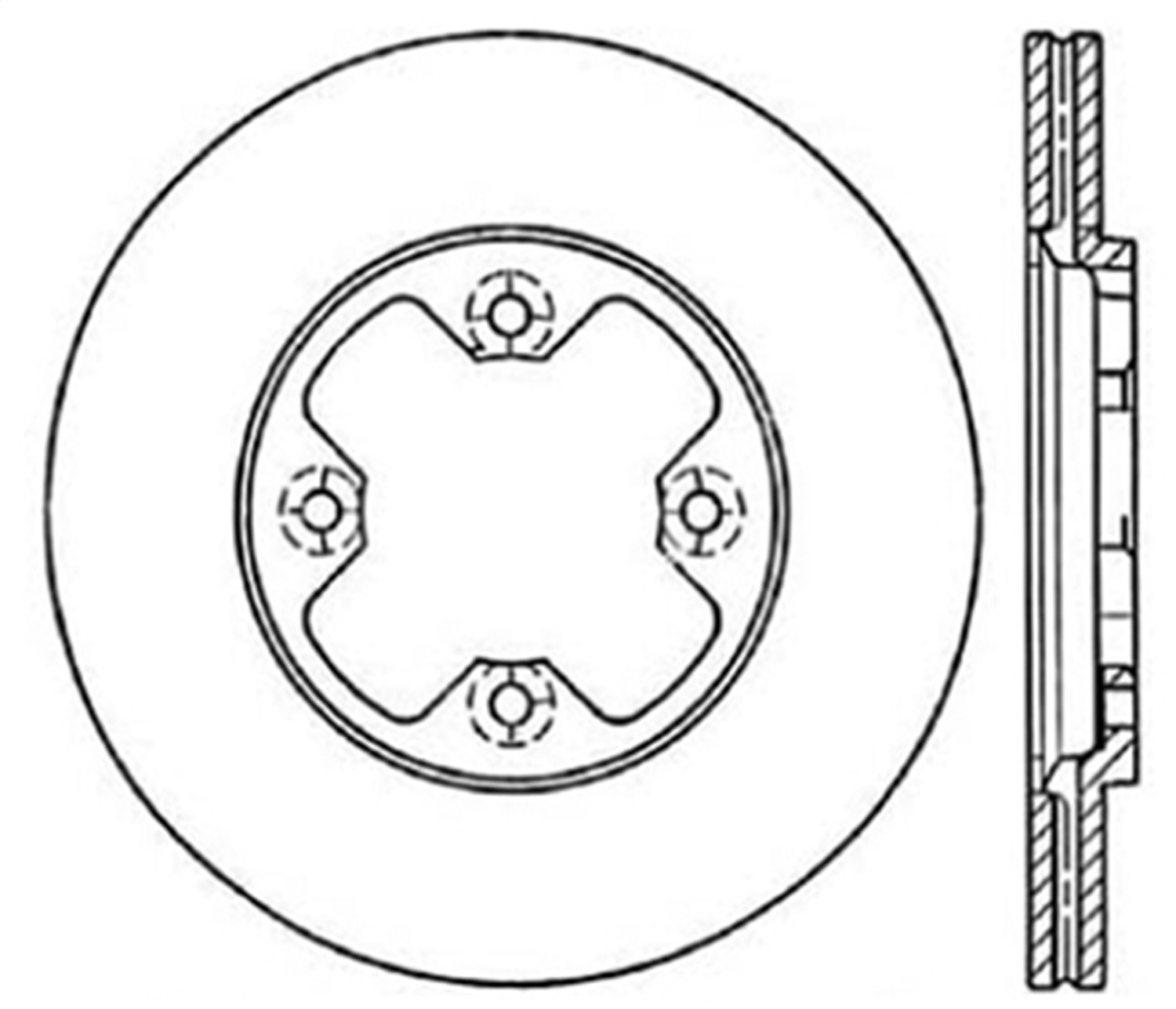 StopTech 127.42005R Sport Cross-Drilled And Slotted Disc Brake Rotor Fits 280ZX