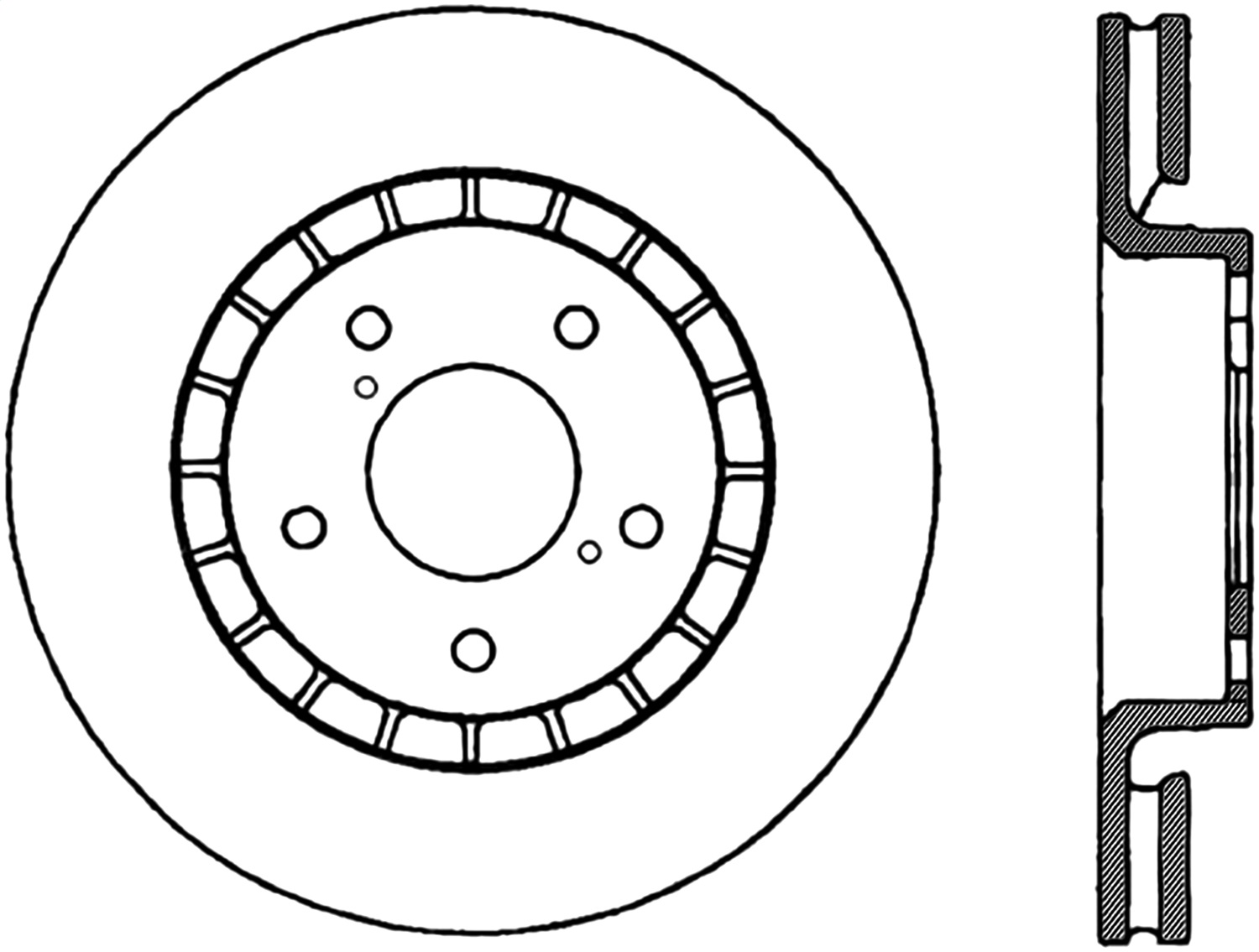 StopTech 127.44137R Sport Cross-Drilled And Slotted Disc Brake Rotor