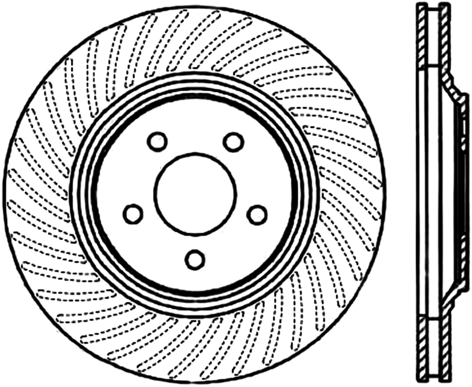 StopTech 127.61044L Sport Cross-Drilled And Slotted Disc Brake Rotor