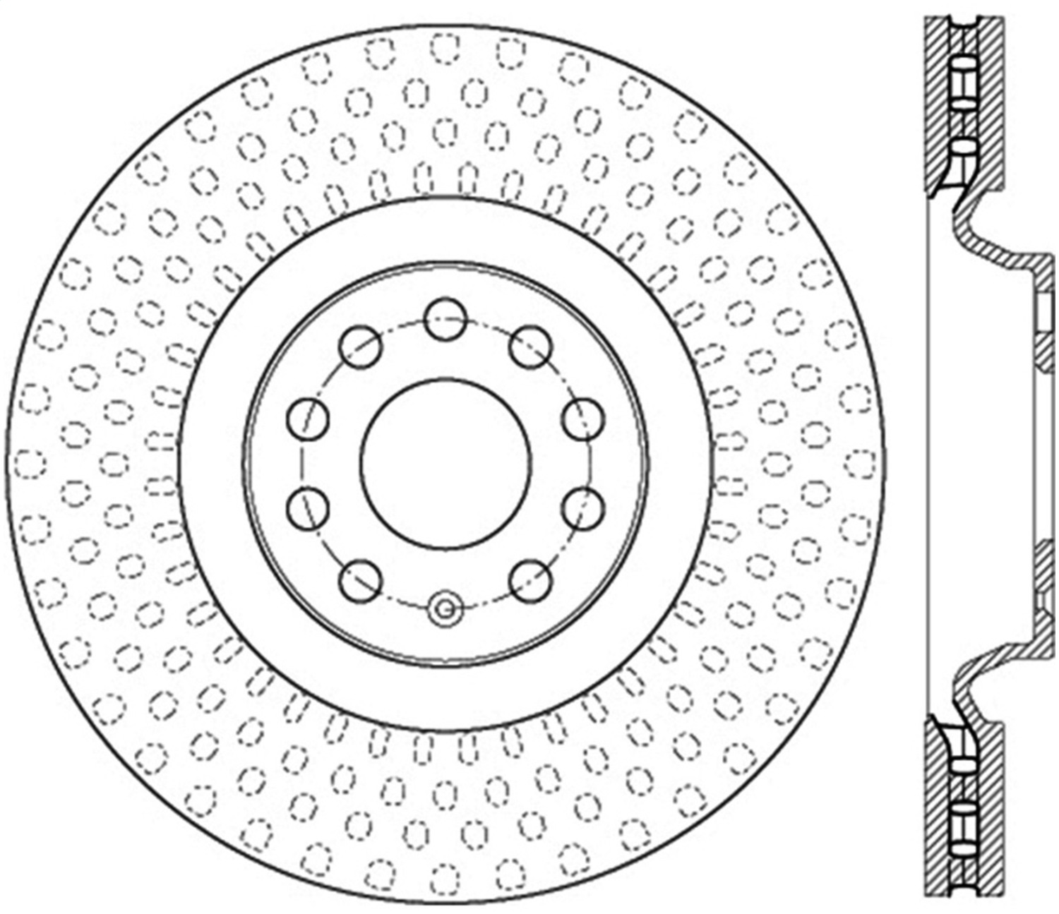 StopTech 128.33144R Sport Cross-Drilled Disc Brake Rotor