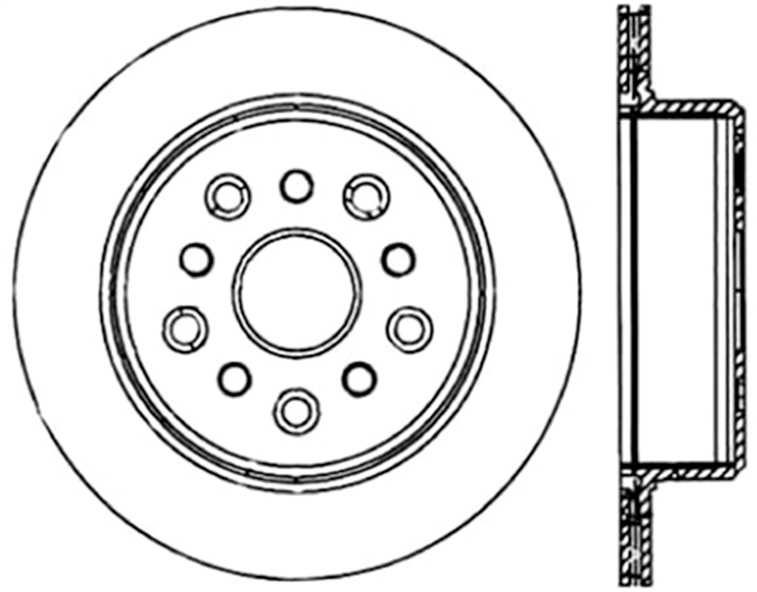 Stoptech Sport Cross Drilled Brake Rotor; Rear Right - 128.44105R