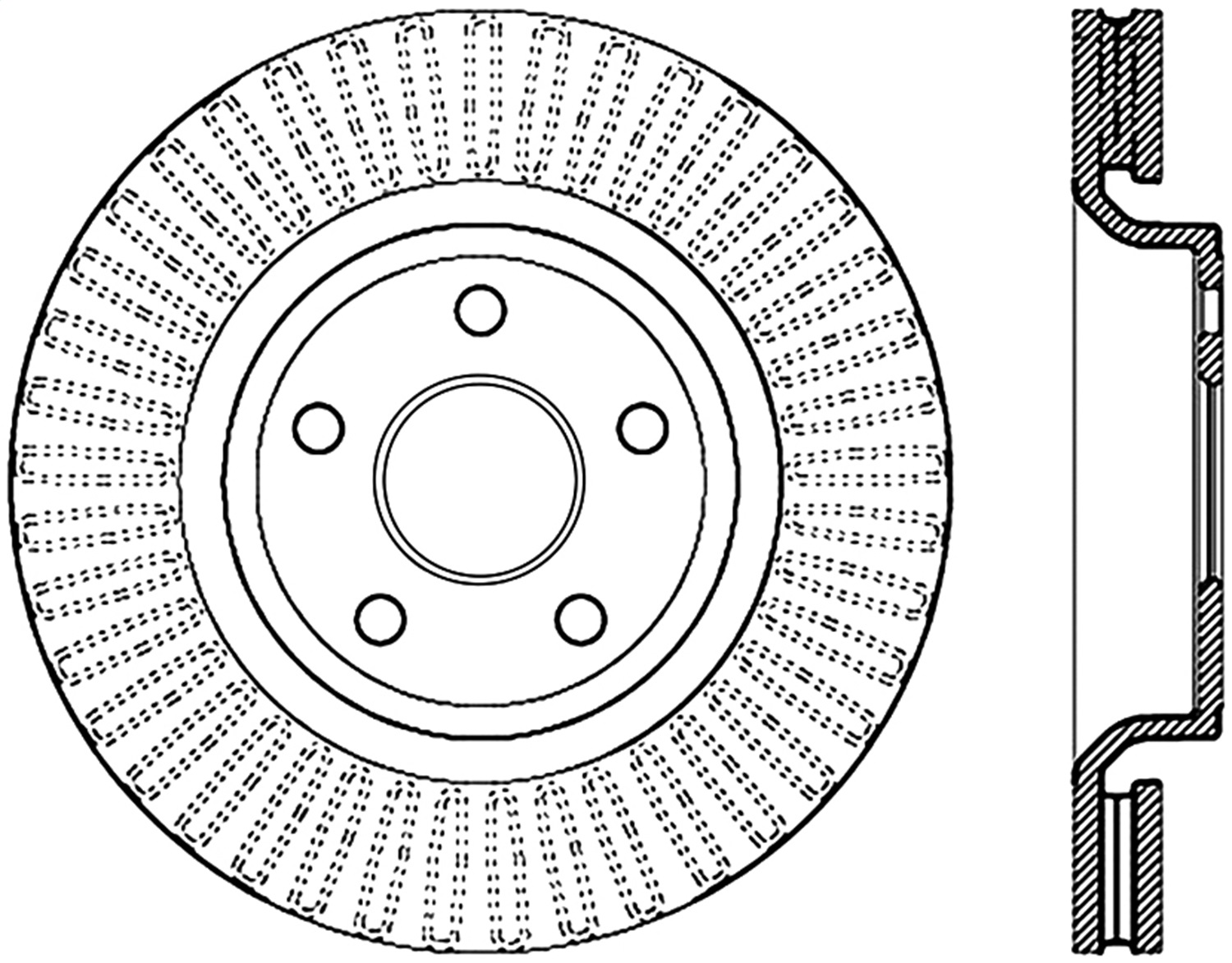 StopTech 128.58008R Sport Cross-Drilled Disc Brake Rotor