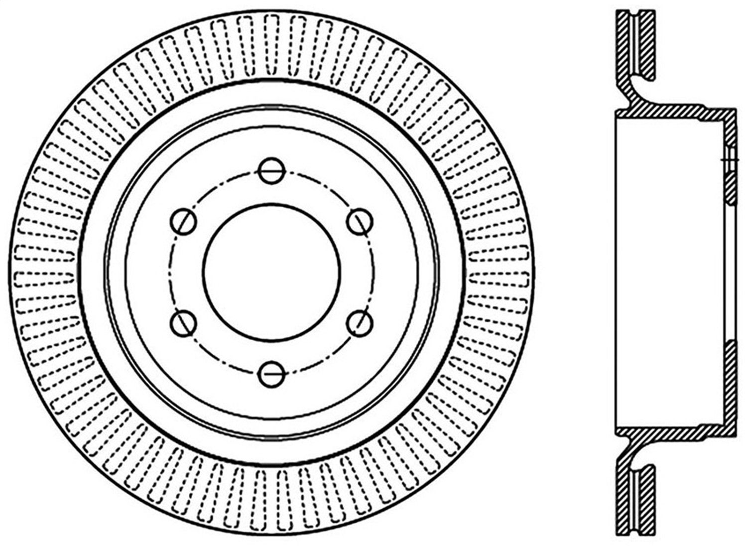 StopTech 128.65135L Sport Cross-Drilled Disc Brake Rotor Fits 12-20 F-150