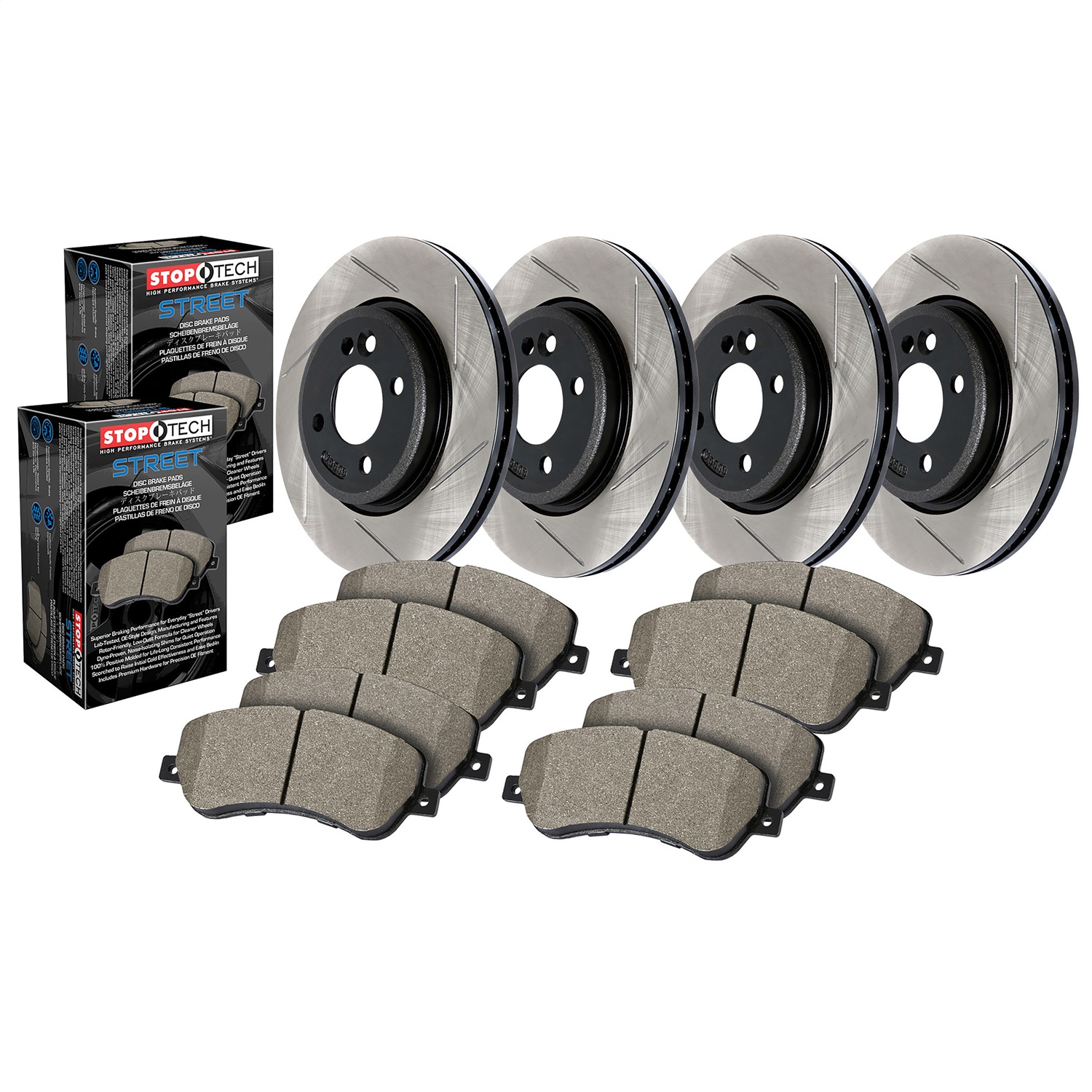 StopTech 934.62037 Street - 4 Wheel Disc Brake Kit w/Slotted Rotor