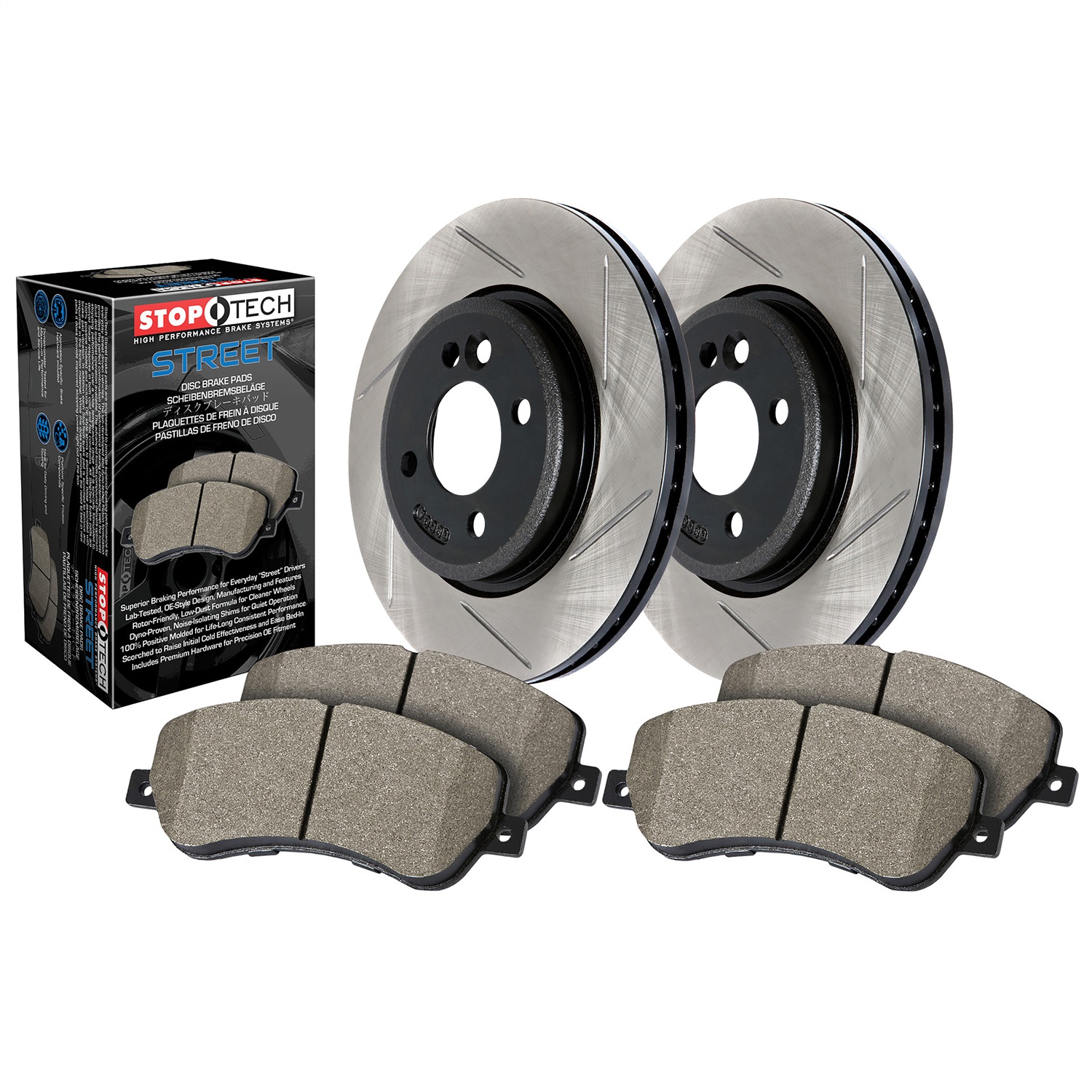 Stoptech Street Axle Pack Brake Kit, Slotted, Rear - 937.61507