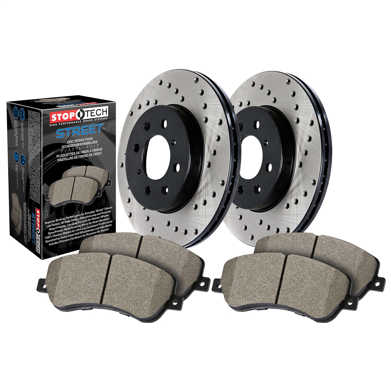 StopTech 939.33016 Street - 2 Wheel Disc Brake Kit w/Cross-Drilled Rotor