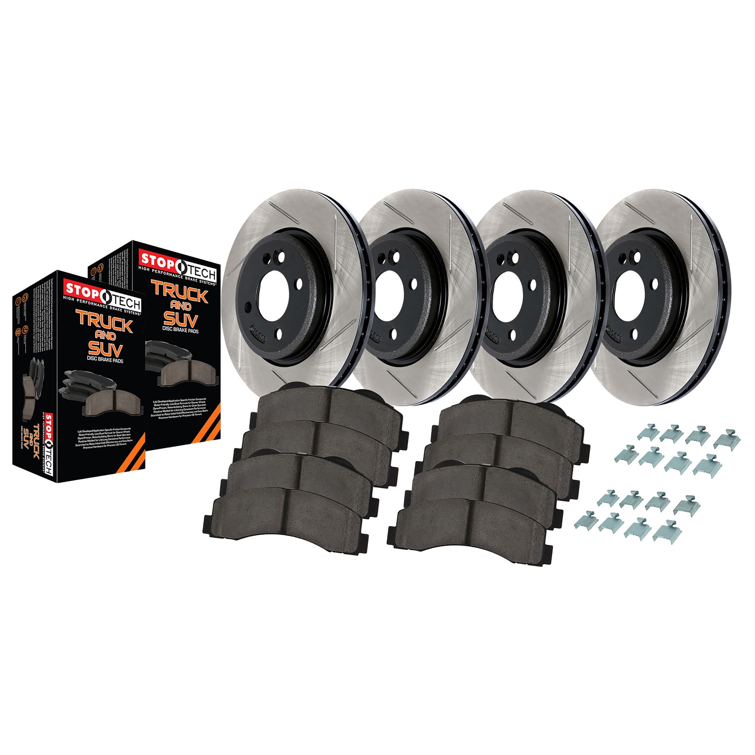 Stoptech Truck Axle Pack Brake Kit, Slotted, 4 Wheel - 967.44073