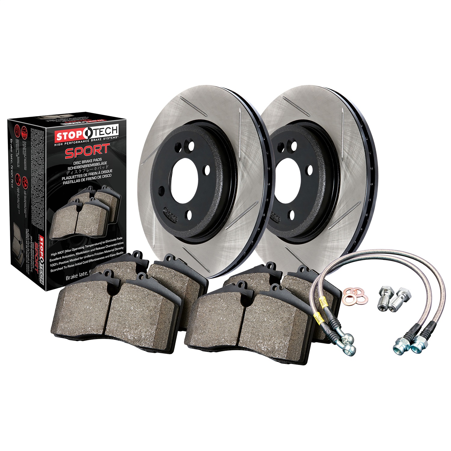 Stoptech Sport Axle Pack Brake Kit Slotted Rotor; Rear - 977.33010R