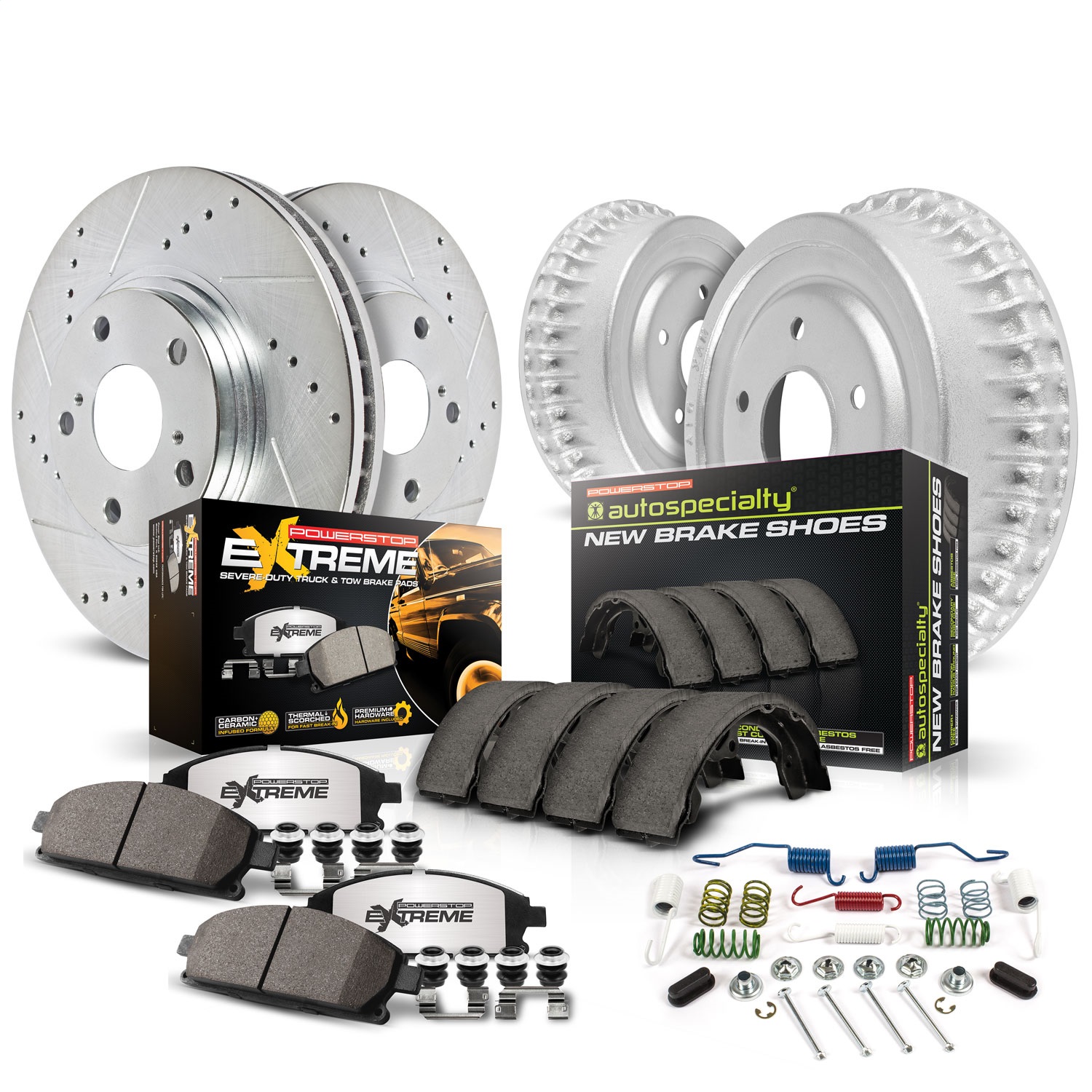 Power Stop - K15004DK-36 - Complete Vehicle Disc/Drum Brake Kit