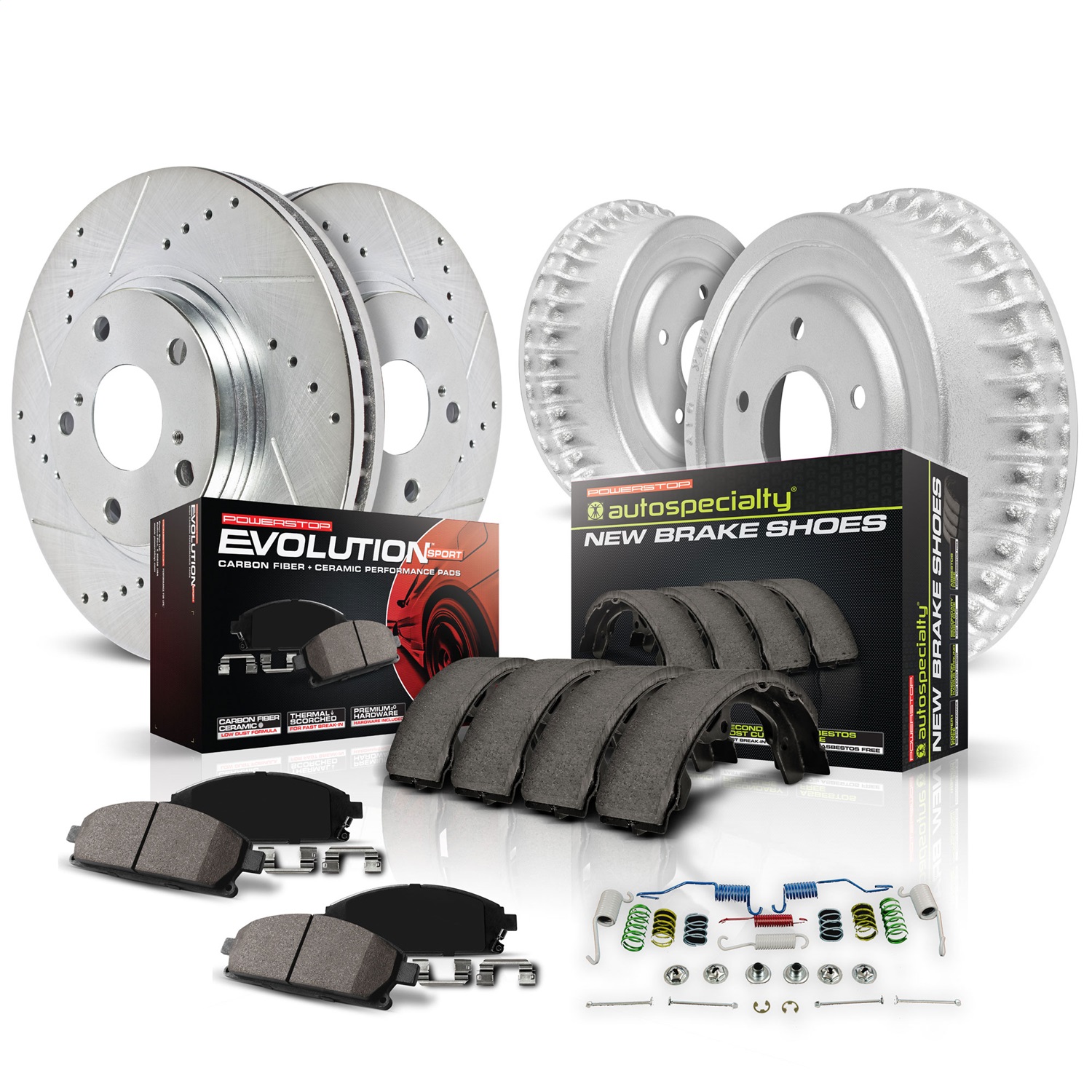 Power Stop - K15004DK - Complete Vehicle Disc/Drum Brake Kit