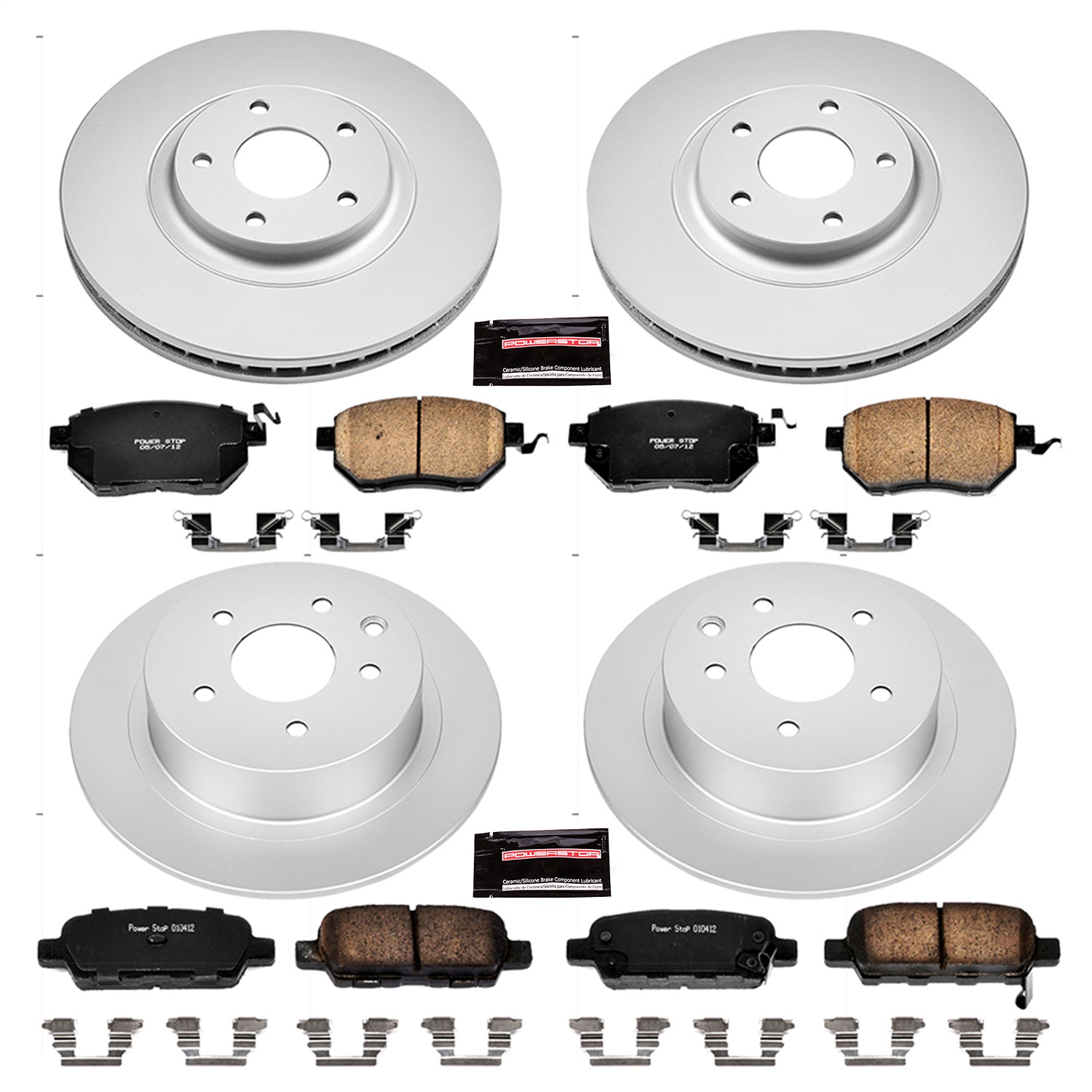 Power Stop - CRK092 - Front and Rear - Disc Brake Pad and Rotor Kit