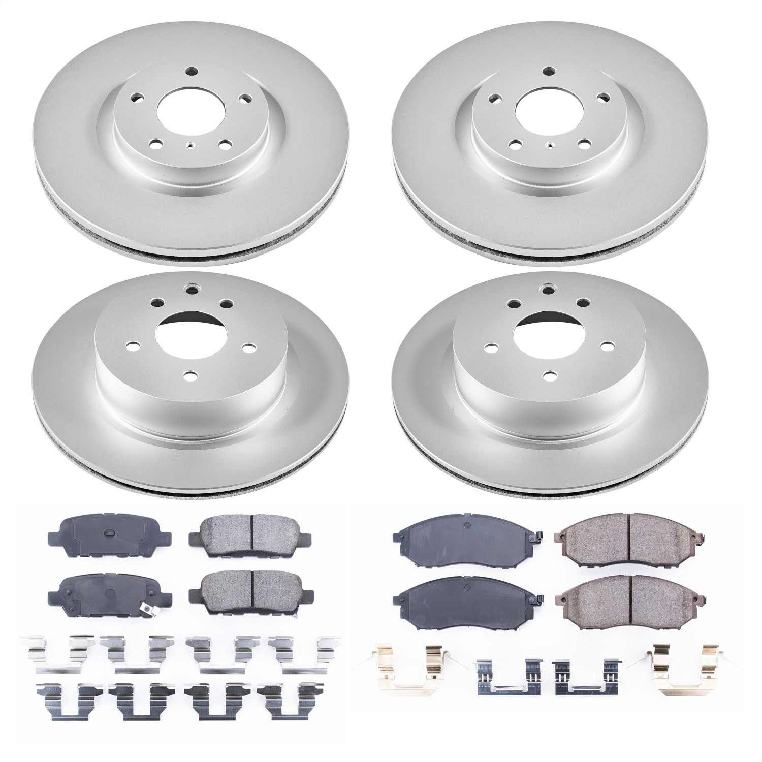 Power Stop - CRK114 - Front and Rear - Disc Brake Pad and Rotor Kit