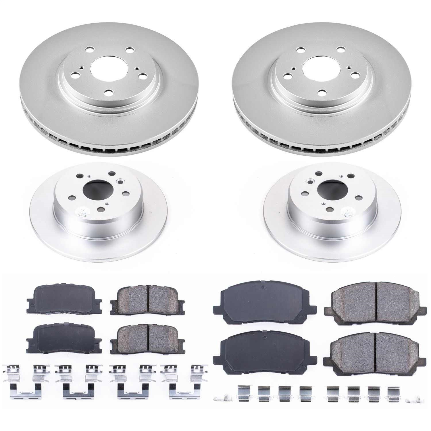 Power Stop - CRK1140 - Front and Rear - Disc Brake Pad and Rotor Kit