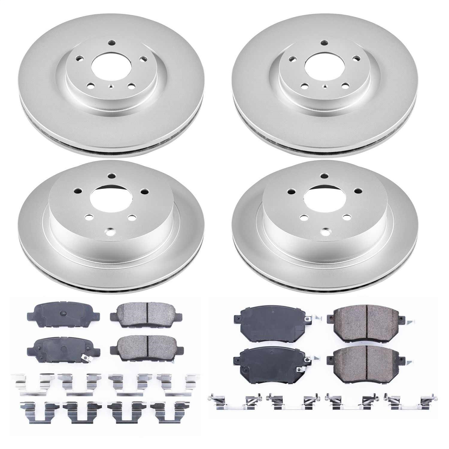 Power Stop - CRK119 - Front and Rear - Disc Brake Pad and Rotor Kit