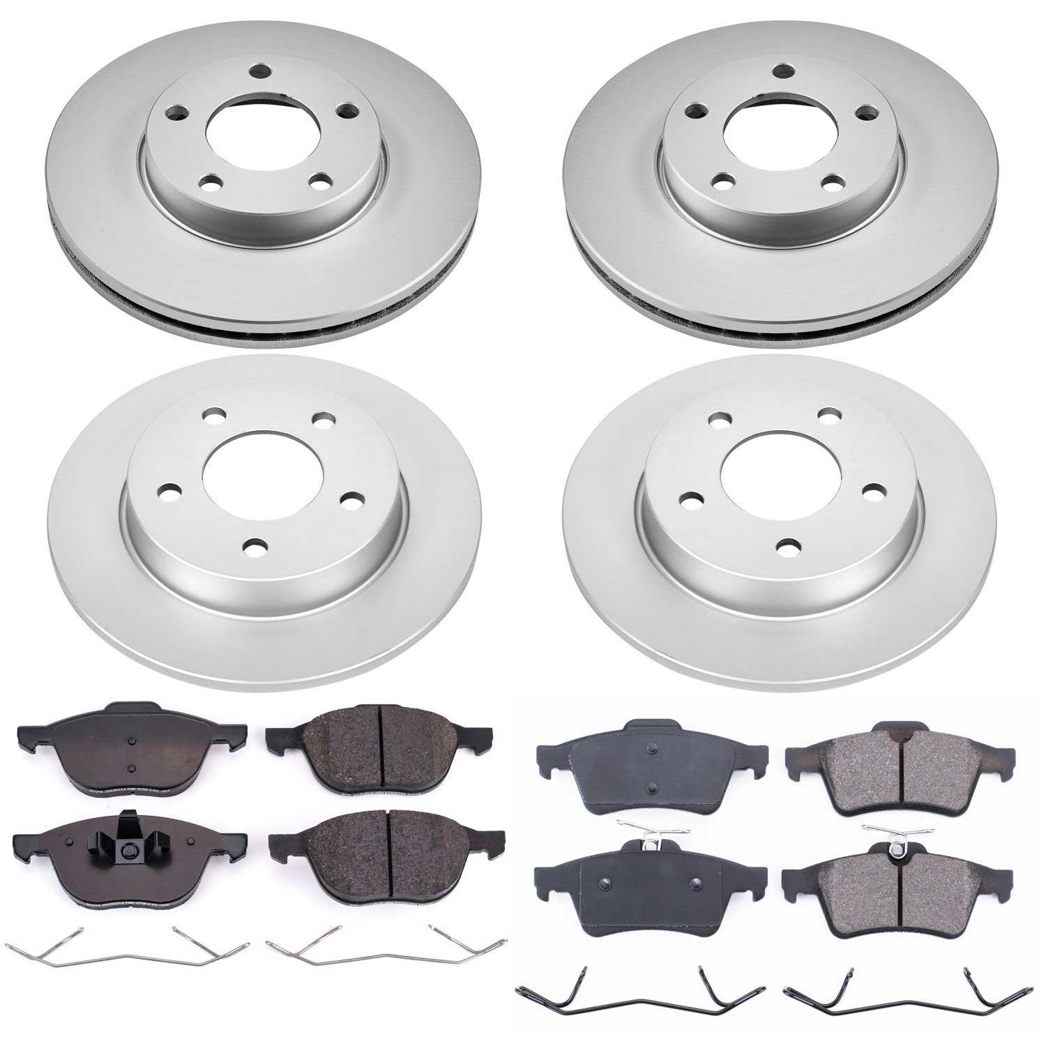 Power Stop - CRK121 - Front and Rear - Disc Brake Pad and Rotor Kit
